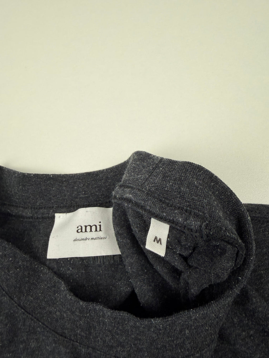 T-shirt AMI Paris “Patch” – Taille M – Gris Chiné (Heather Grey)