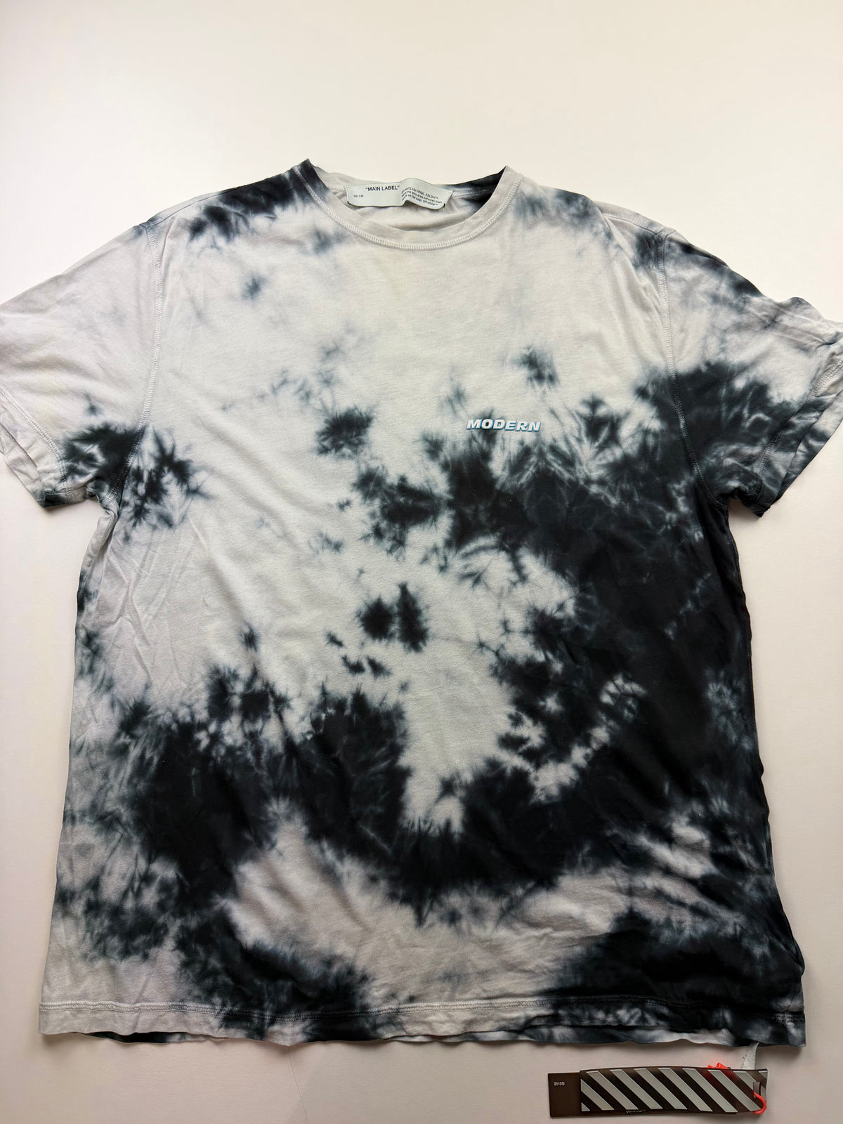 T-shirt Off-White « Tie-Dye Modern » – Taille XS – Noir et gris clair