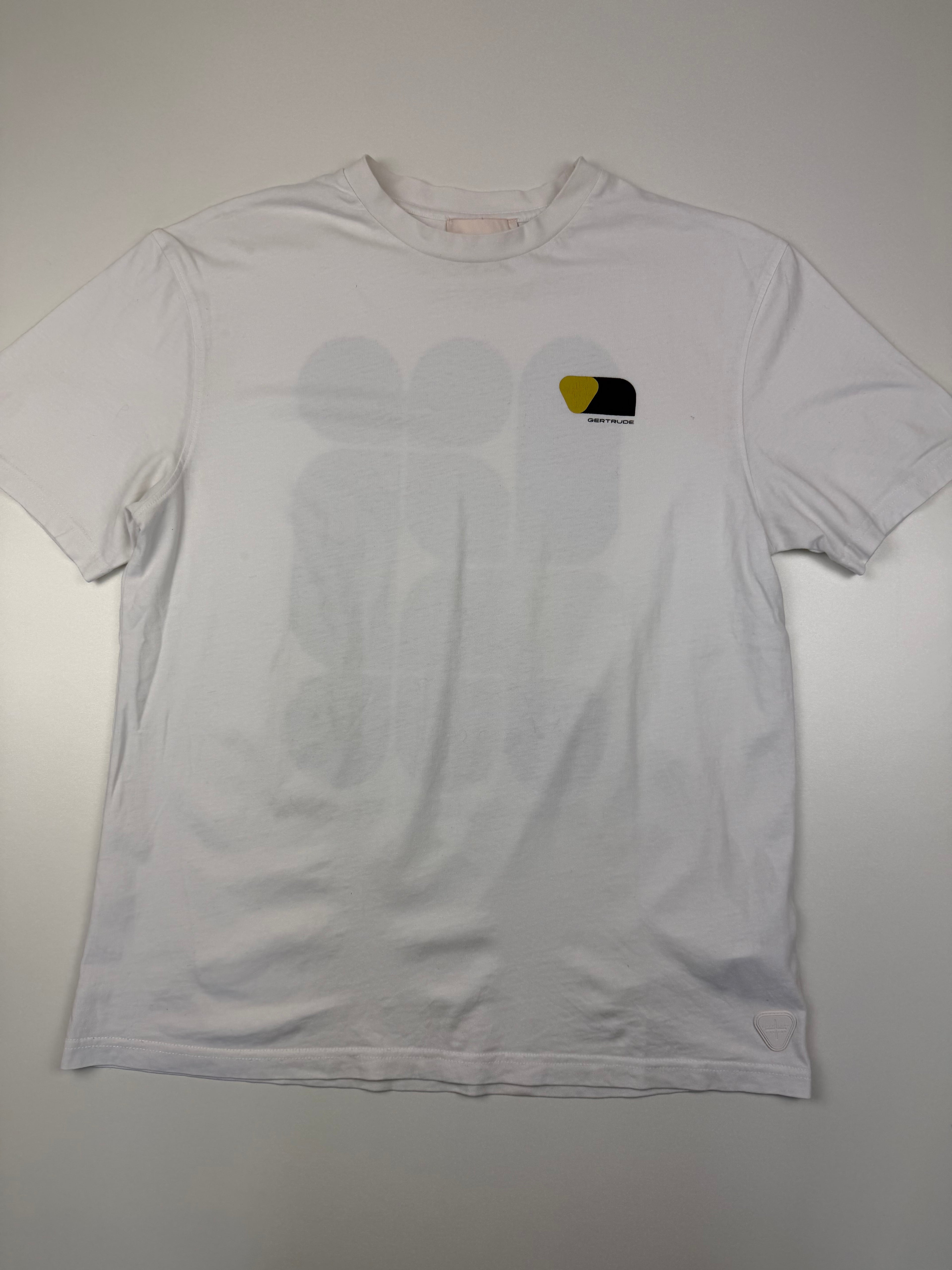 T-shirt Gertrude – Taille S – Blanc avec Motif au Dos