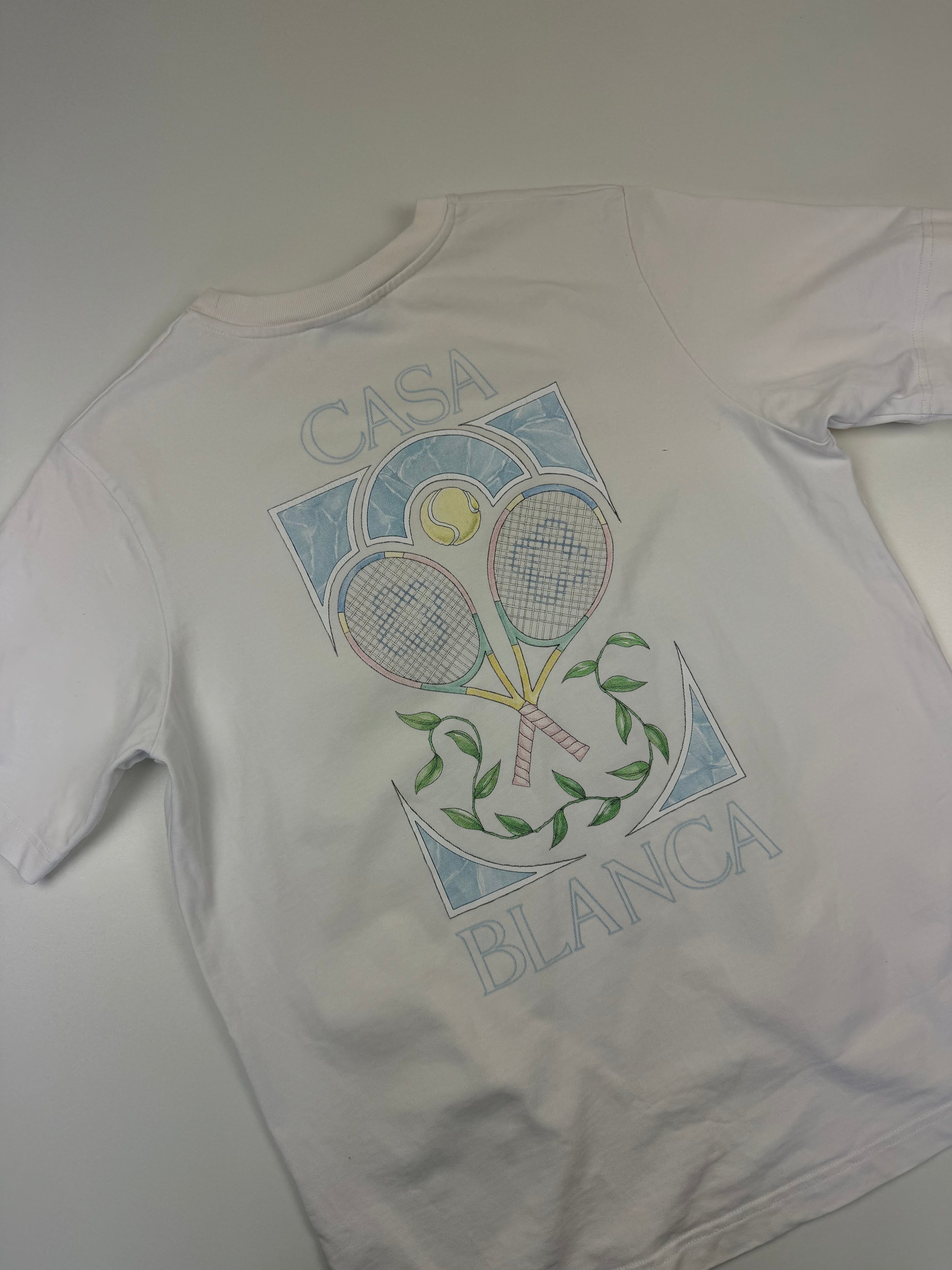 T-shirt Casablanca “Tennis Pastel” – Taille M – Blanc