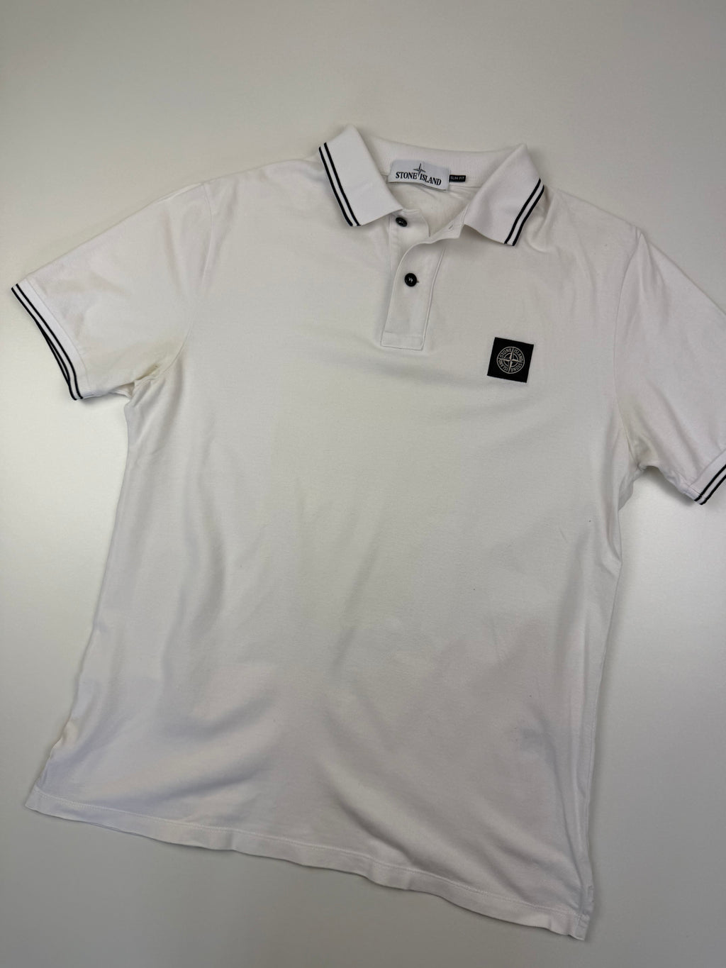 Polo Stone Island – Taille L – Blanc