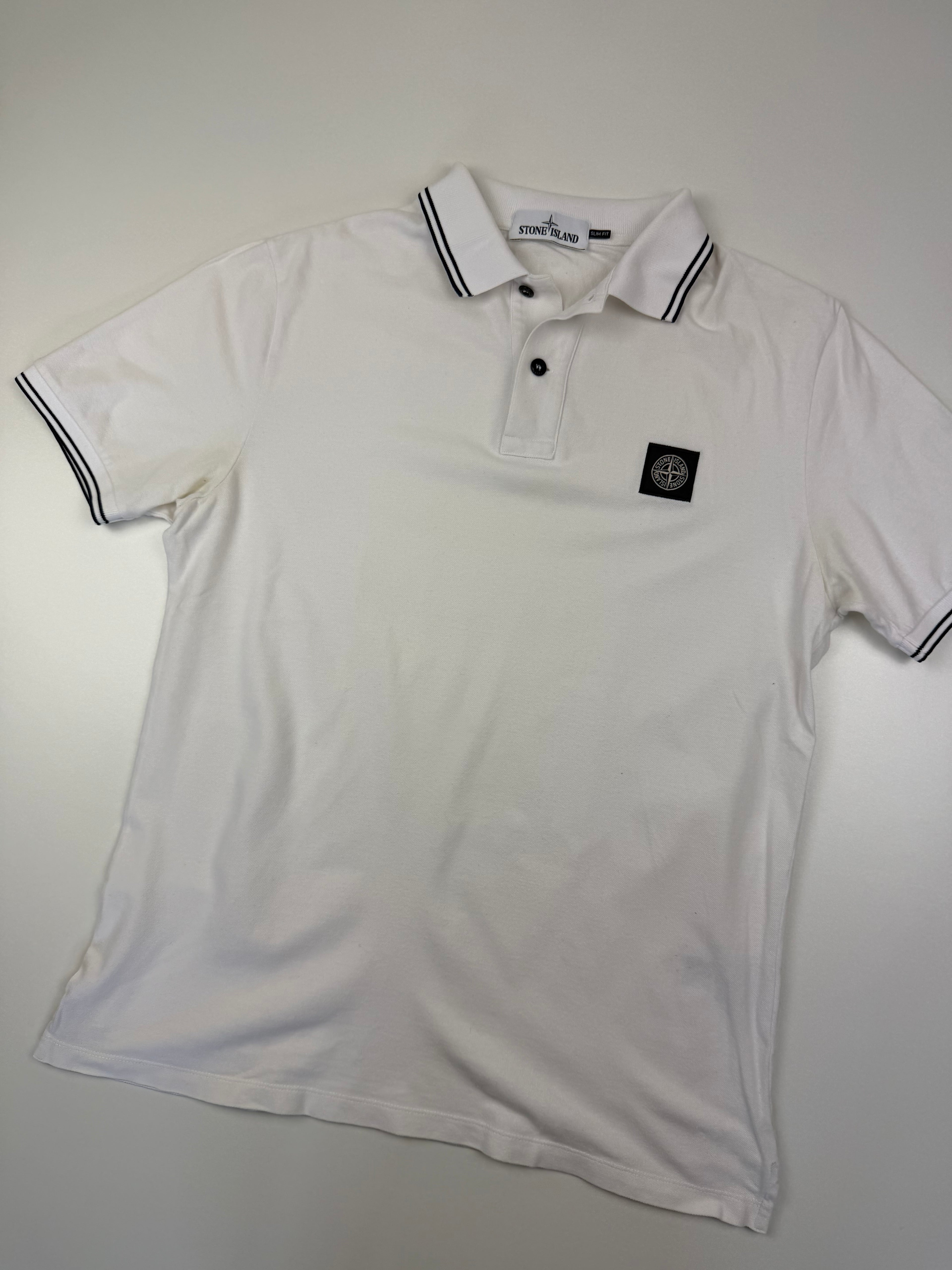 Polo Stone Island – Taille L – Blanc