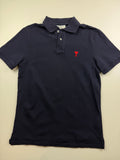 Polo AMI Paris – Taille S – Bleu Marine – Cœur Rouge