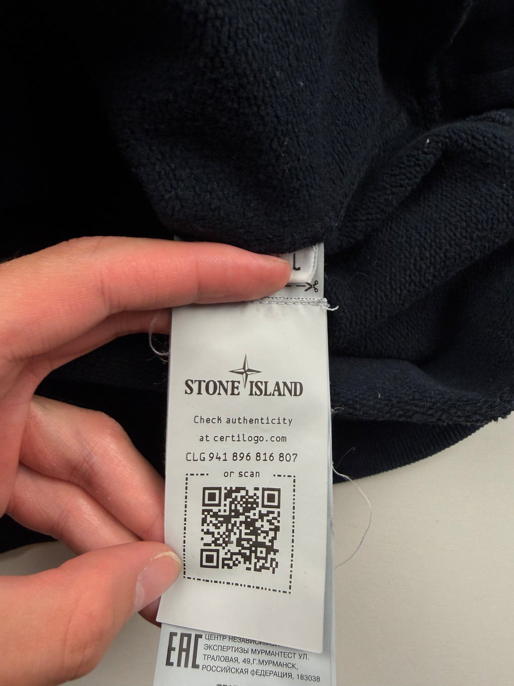 Pull Crewneck Stone Island – Taille L – Bleu Marine