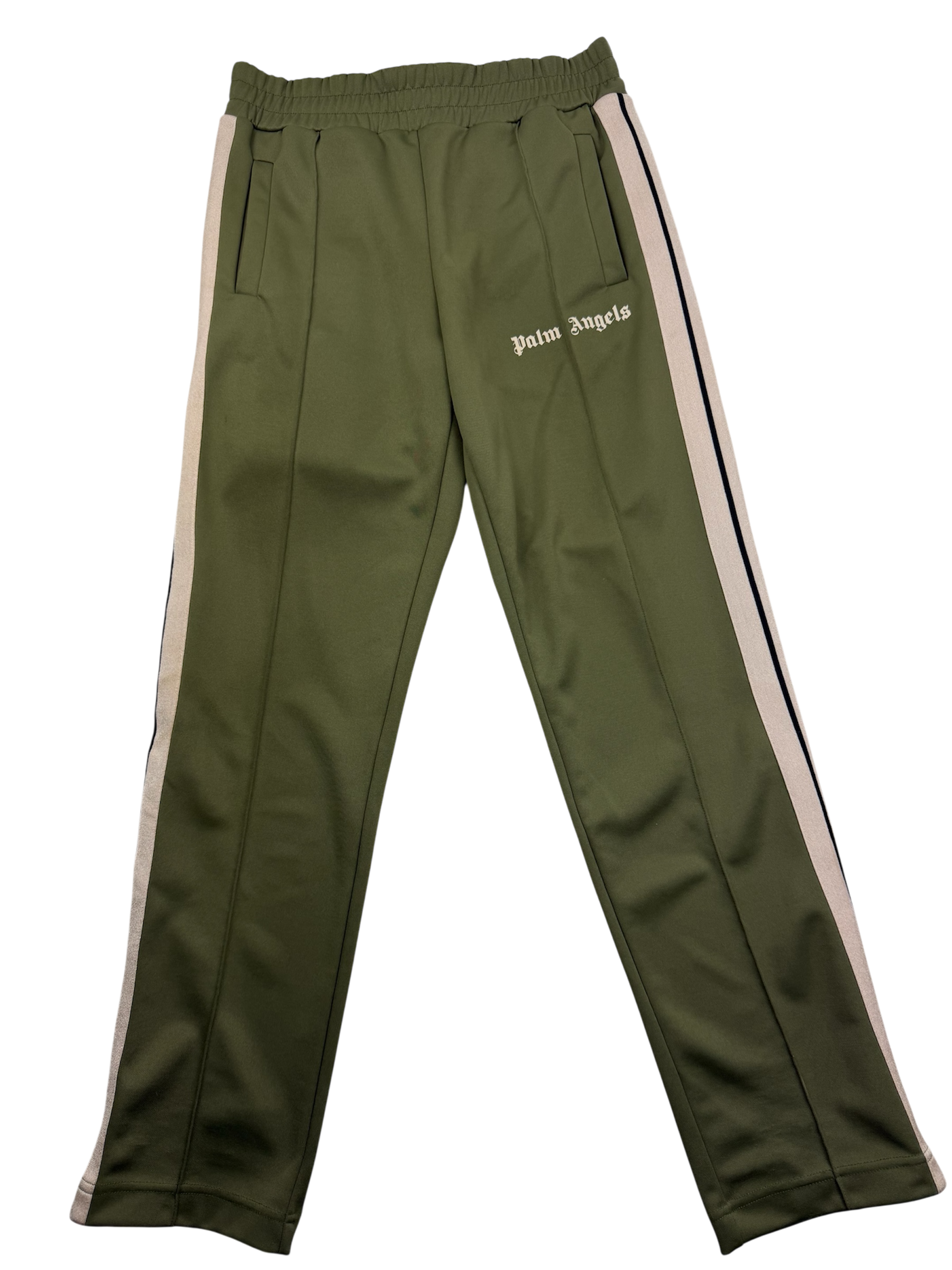 Jogging Palm Angels – Taille M – Kaki avec Bandes Blanches