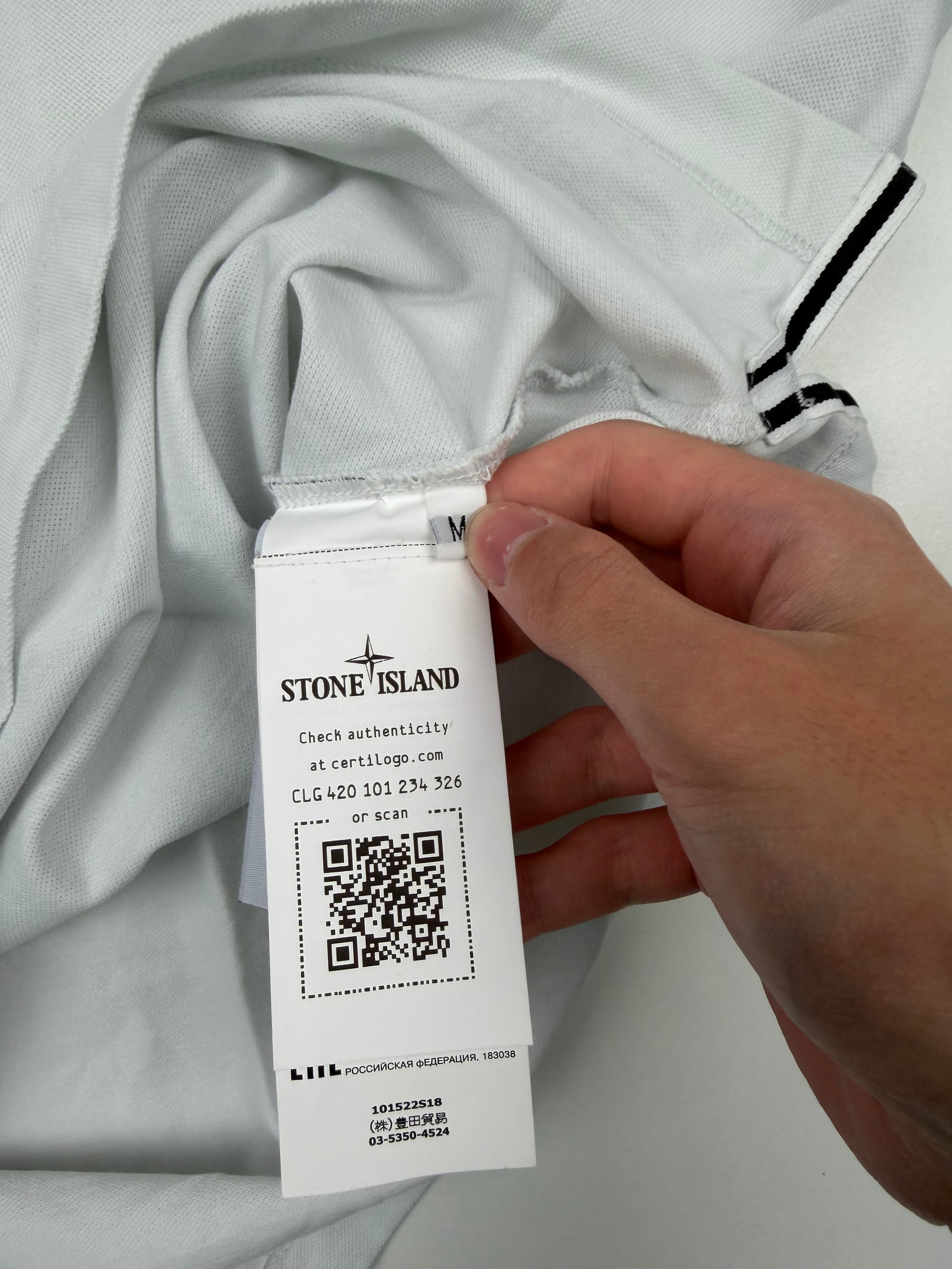 Polo Stone Island – Taille M – Blanc