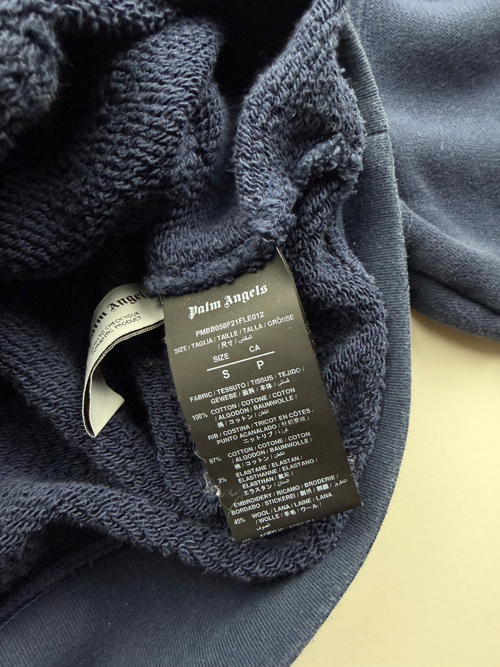 Pull à Capuche Palm Angels «Spray Bear» – Taille S – Bleu Marine