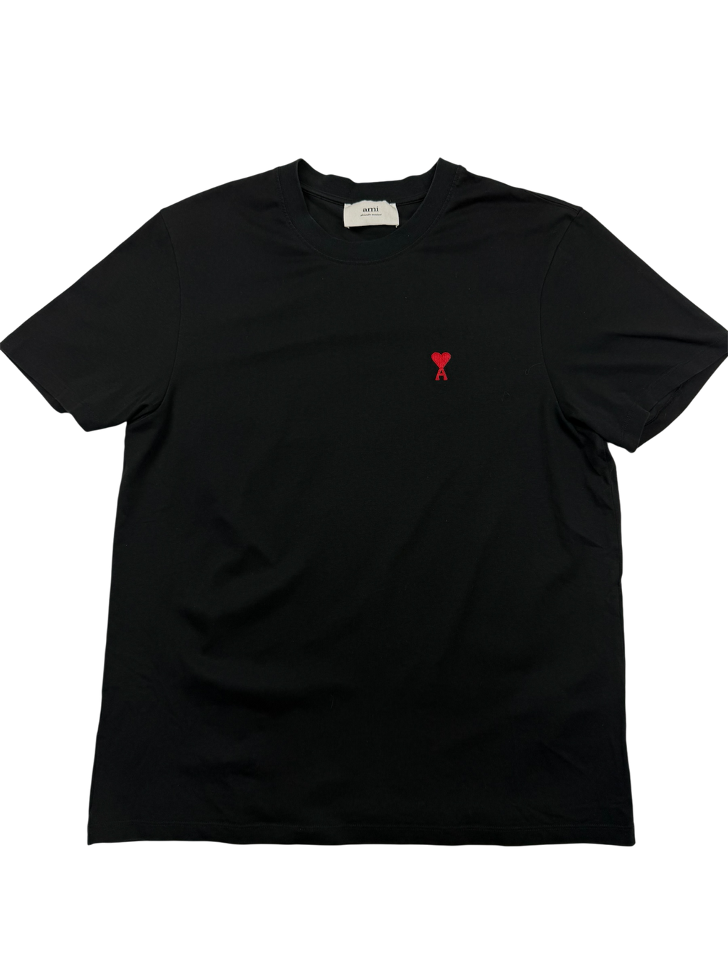 T-shirt AMI – Taille L – Noir avec Cœur Rouge