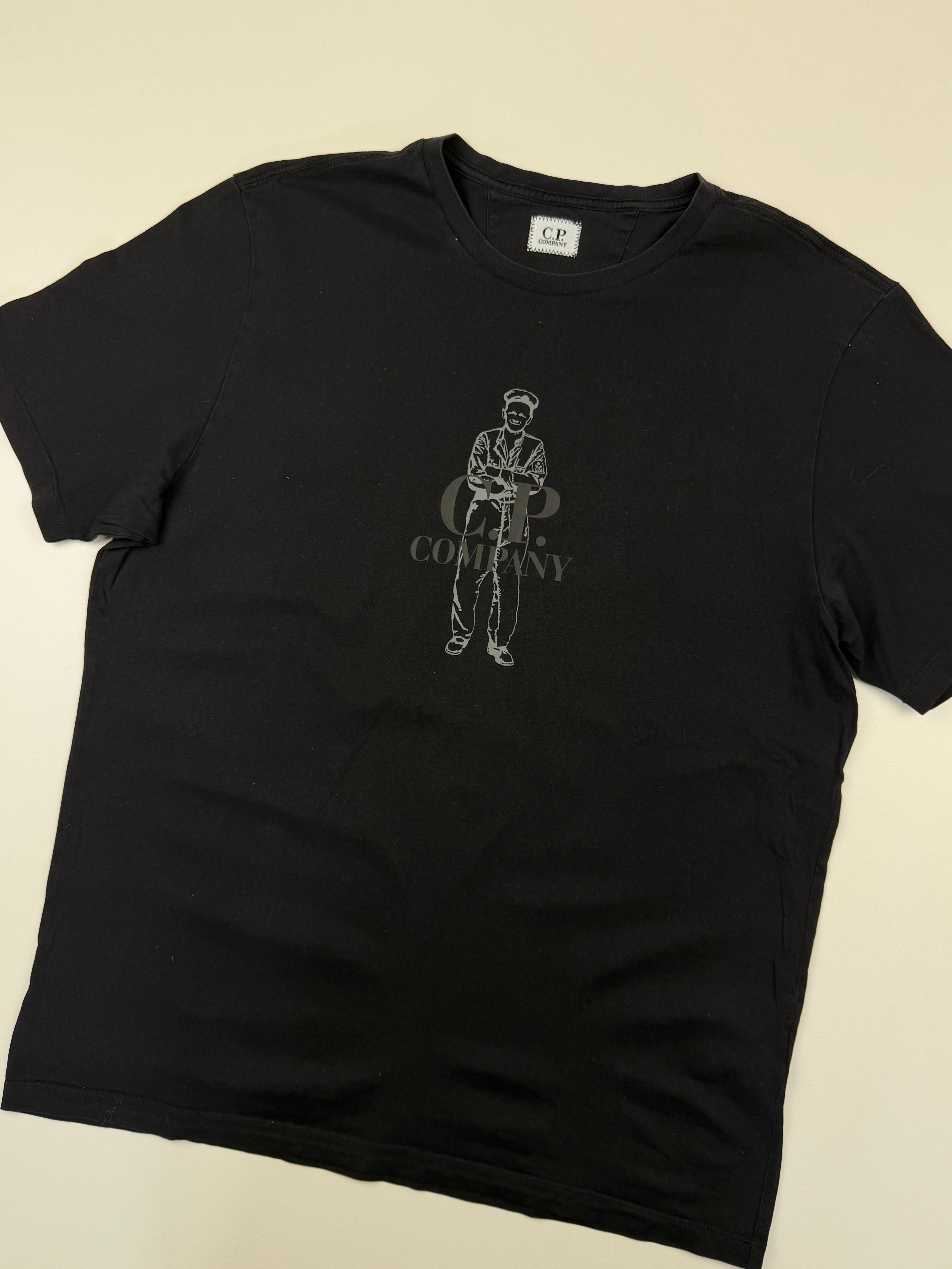 T-shirt C.P. Company – Taille L – Noir avec Logo Marin à l’Avant