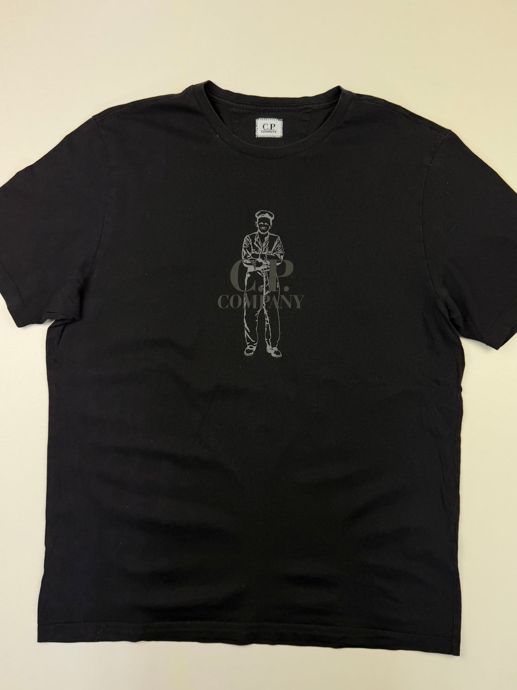 T-shirt C.P. Company – Taille L – Noir avec Logo Marin à l’Avant