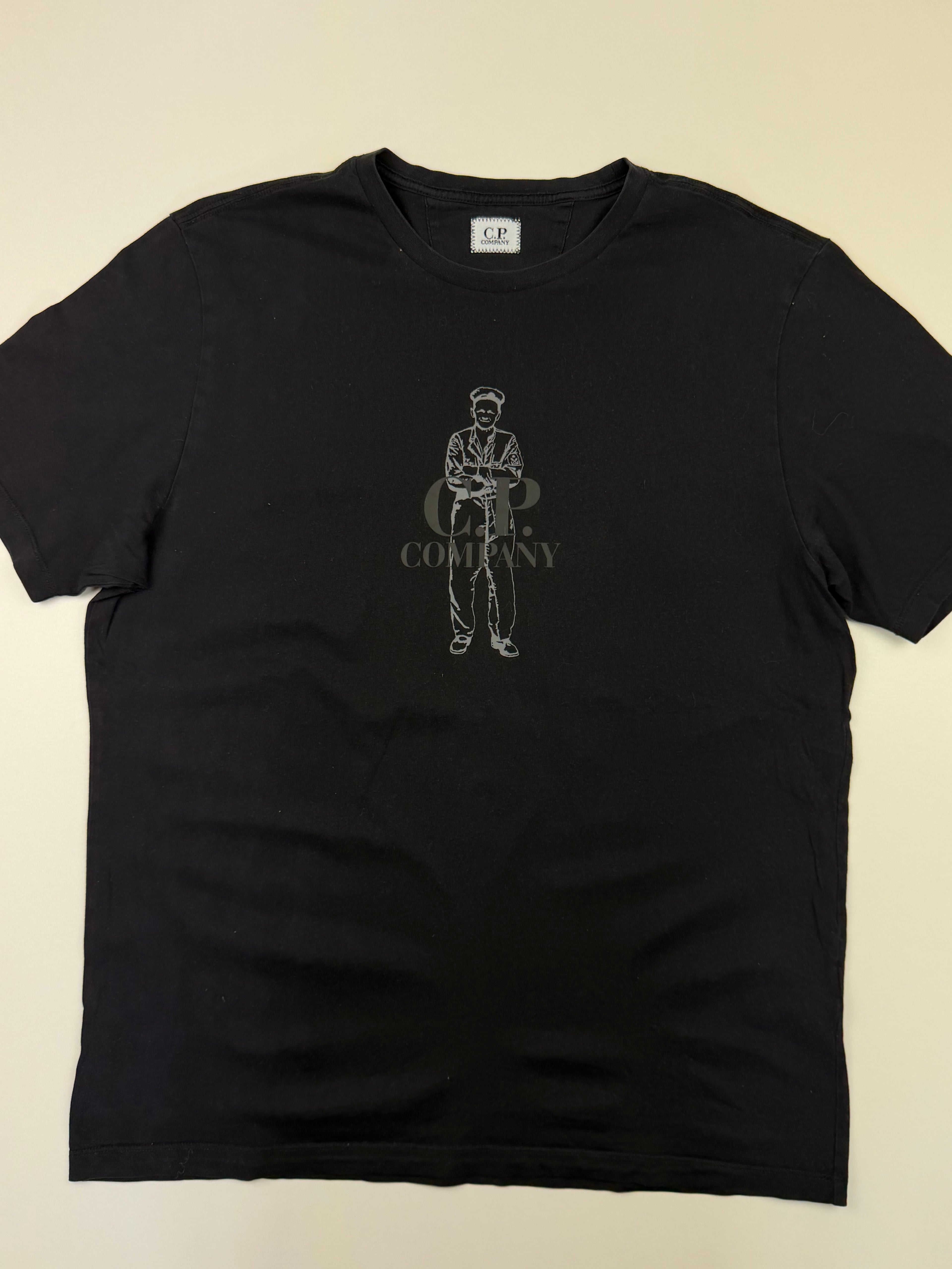 T-shirt C.P. Company – Taille L – Noir avec Logo Marin à l’Avant