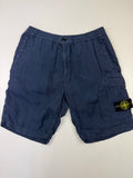 Short en lin Stone Island – Taille L (W34) – Bleu Marine