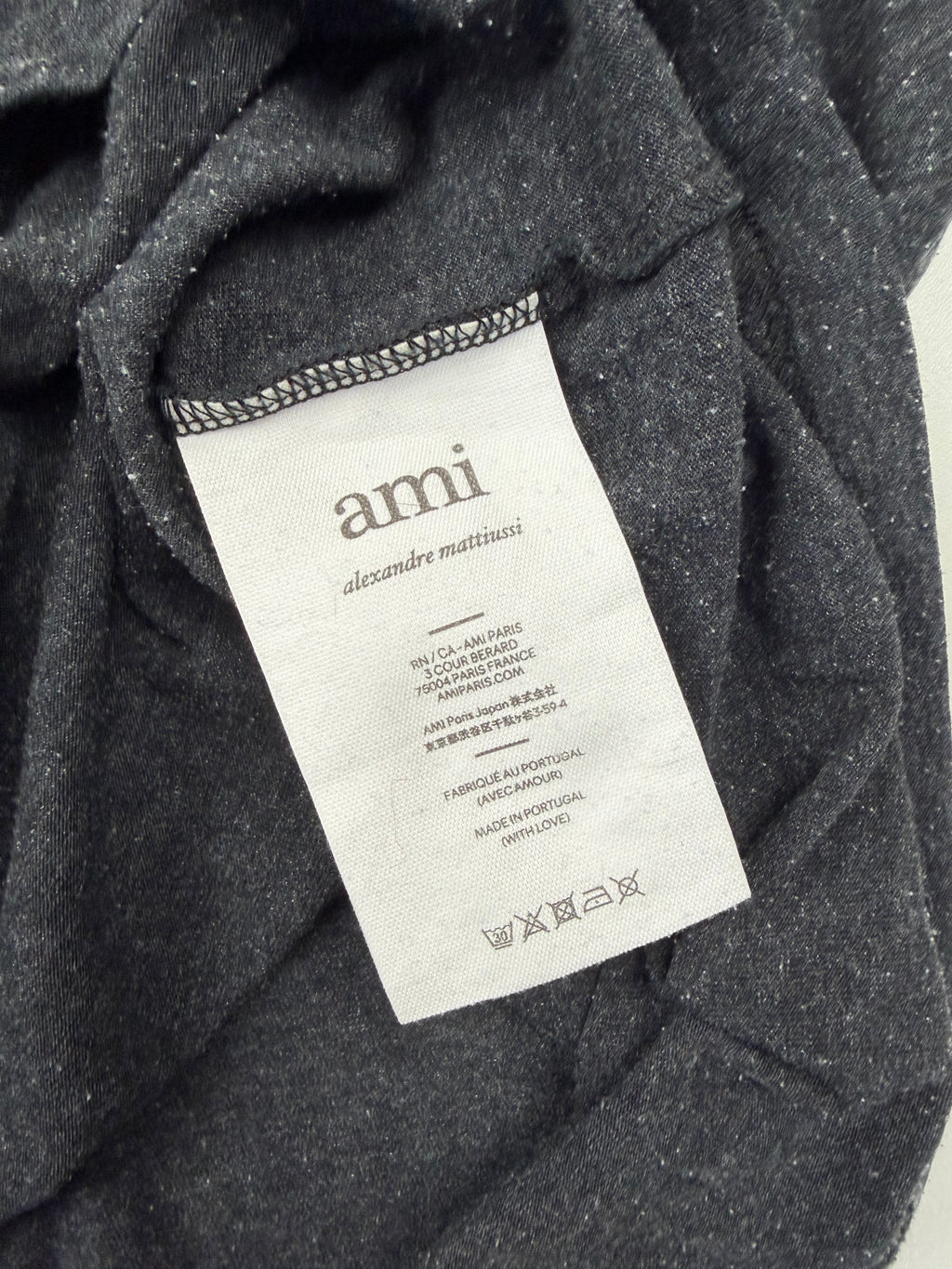 T-shirt AMI Paris “Patch” – Taille M – Gris Chiné (Heather Grey)