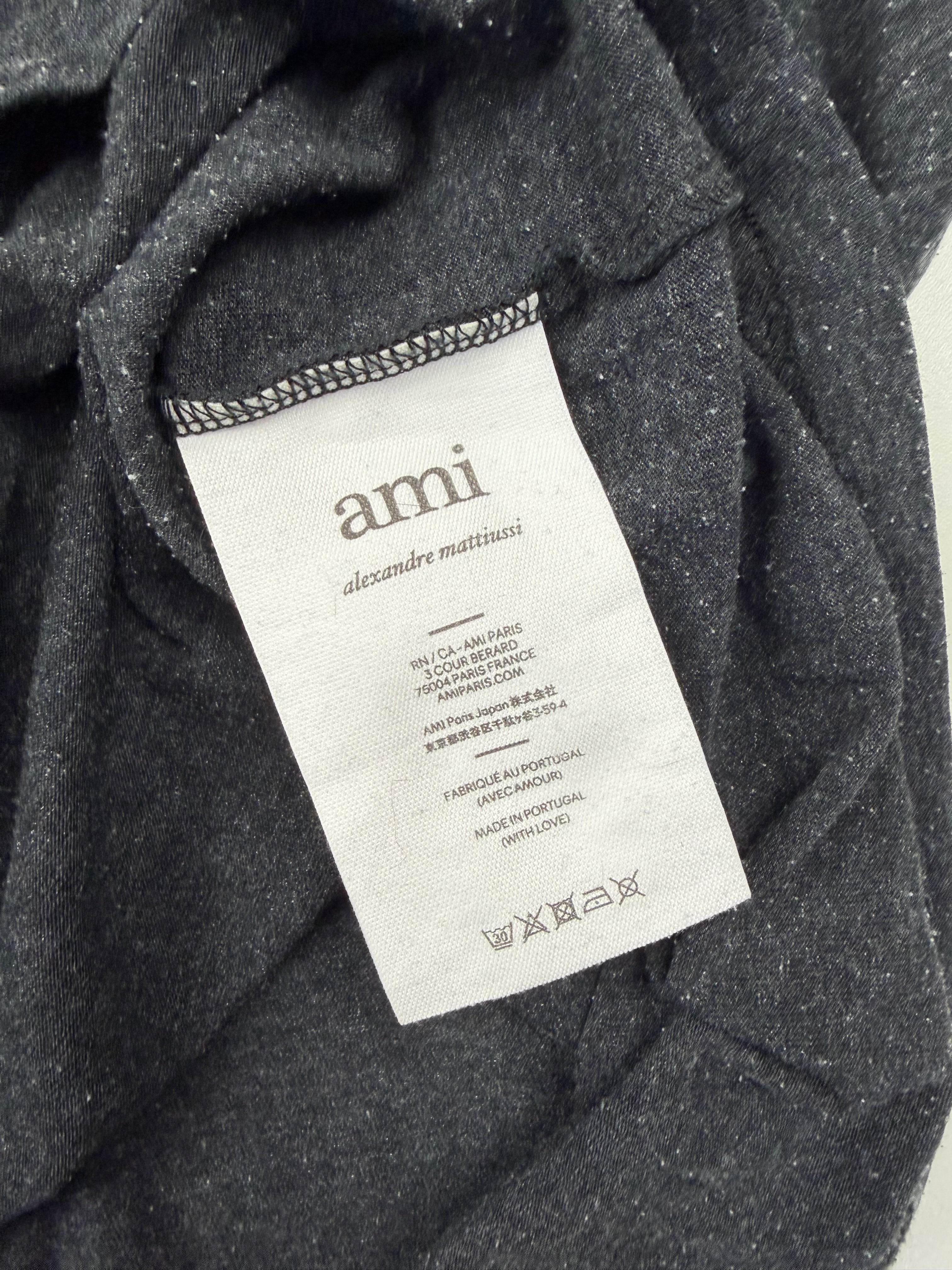 T-shirt AMI Paris “Patch” – Taille M – Gris Chiné (Heather Grey)