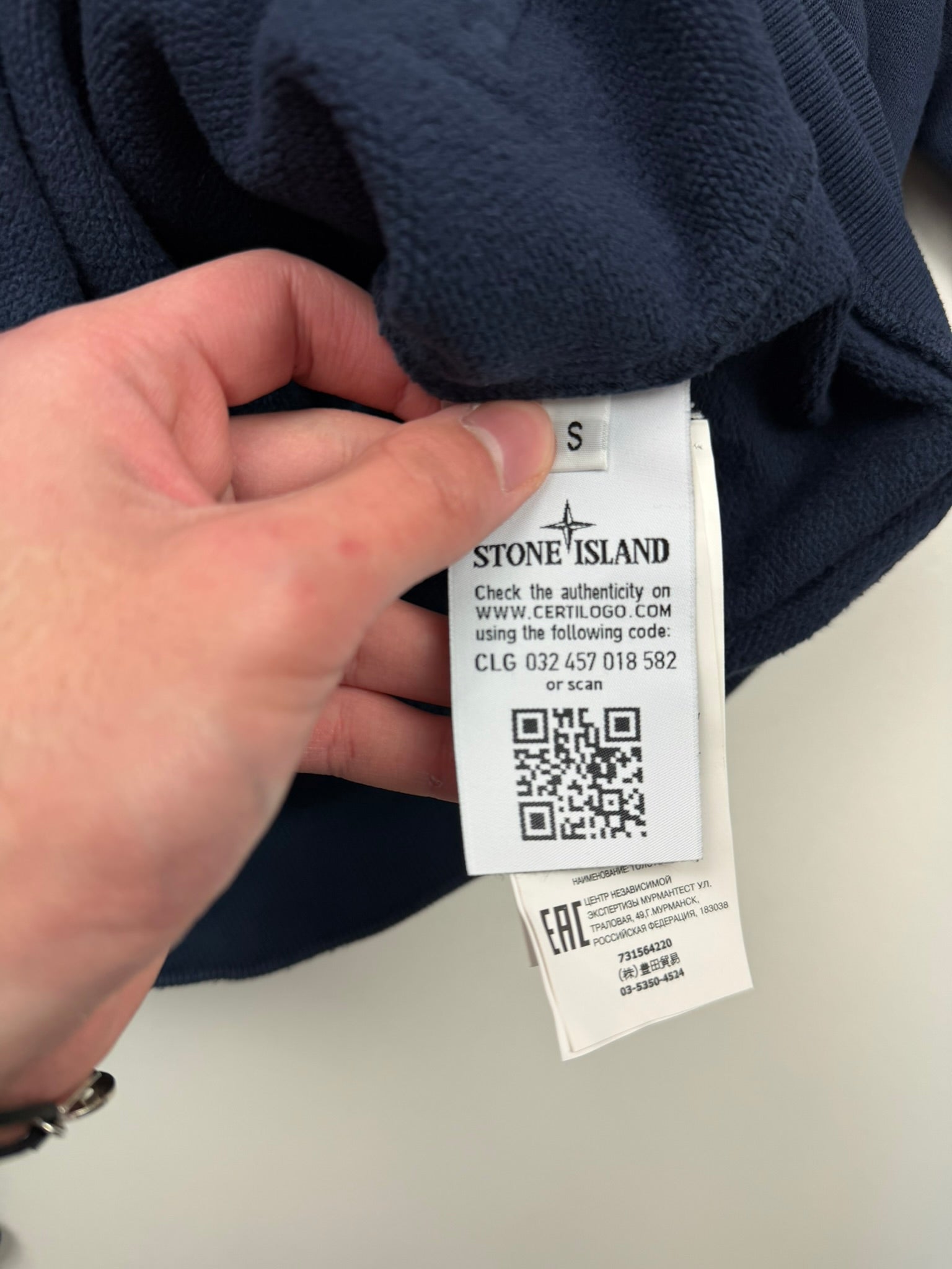 Gilet Zip Stone Island – Taille S – Coloris Bleu Marine