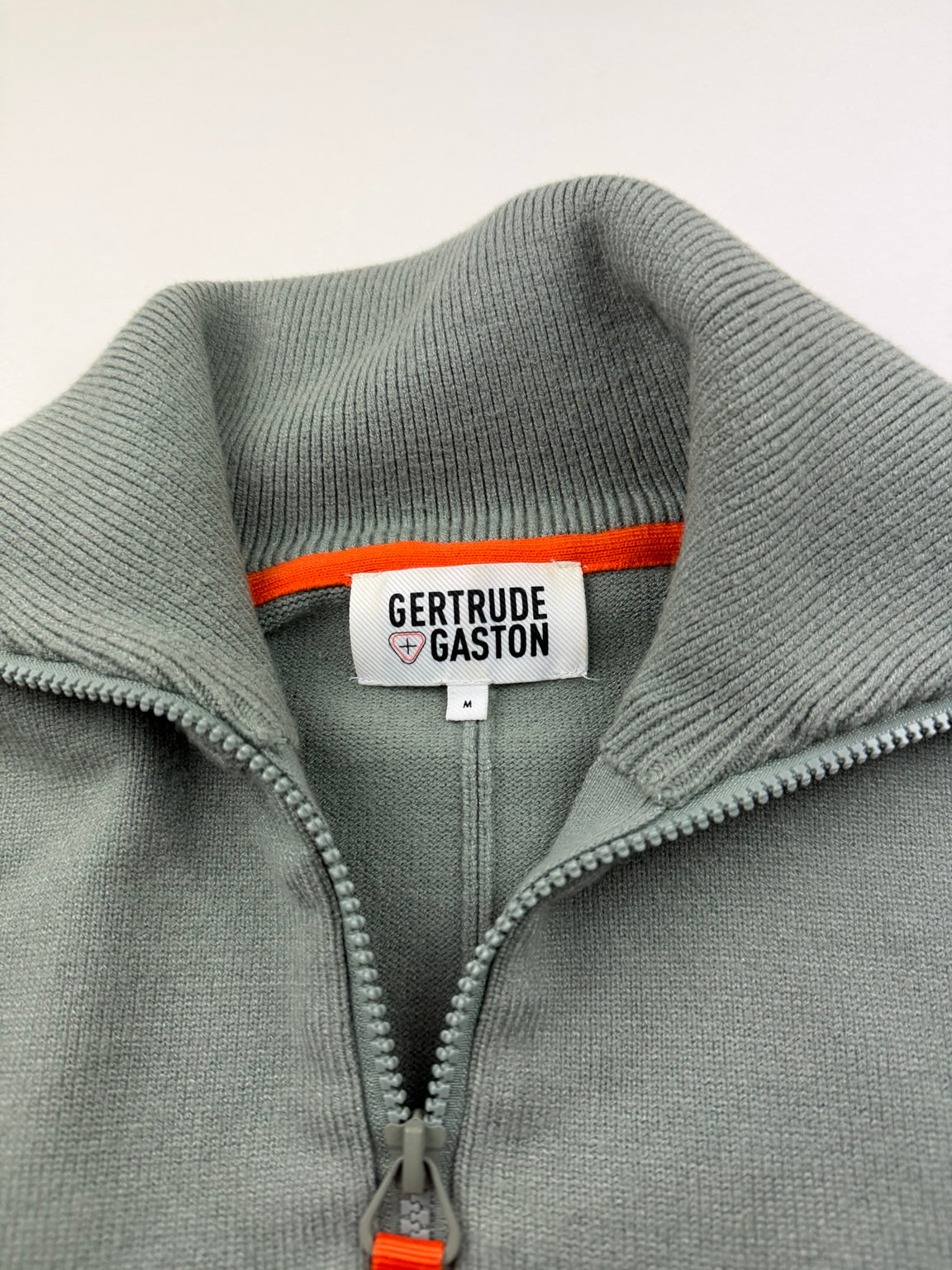 Pull demi-zip Gertrude Louis – Taille M – Vert sauge