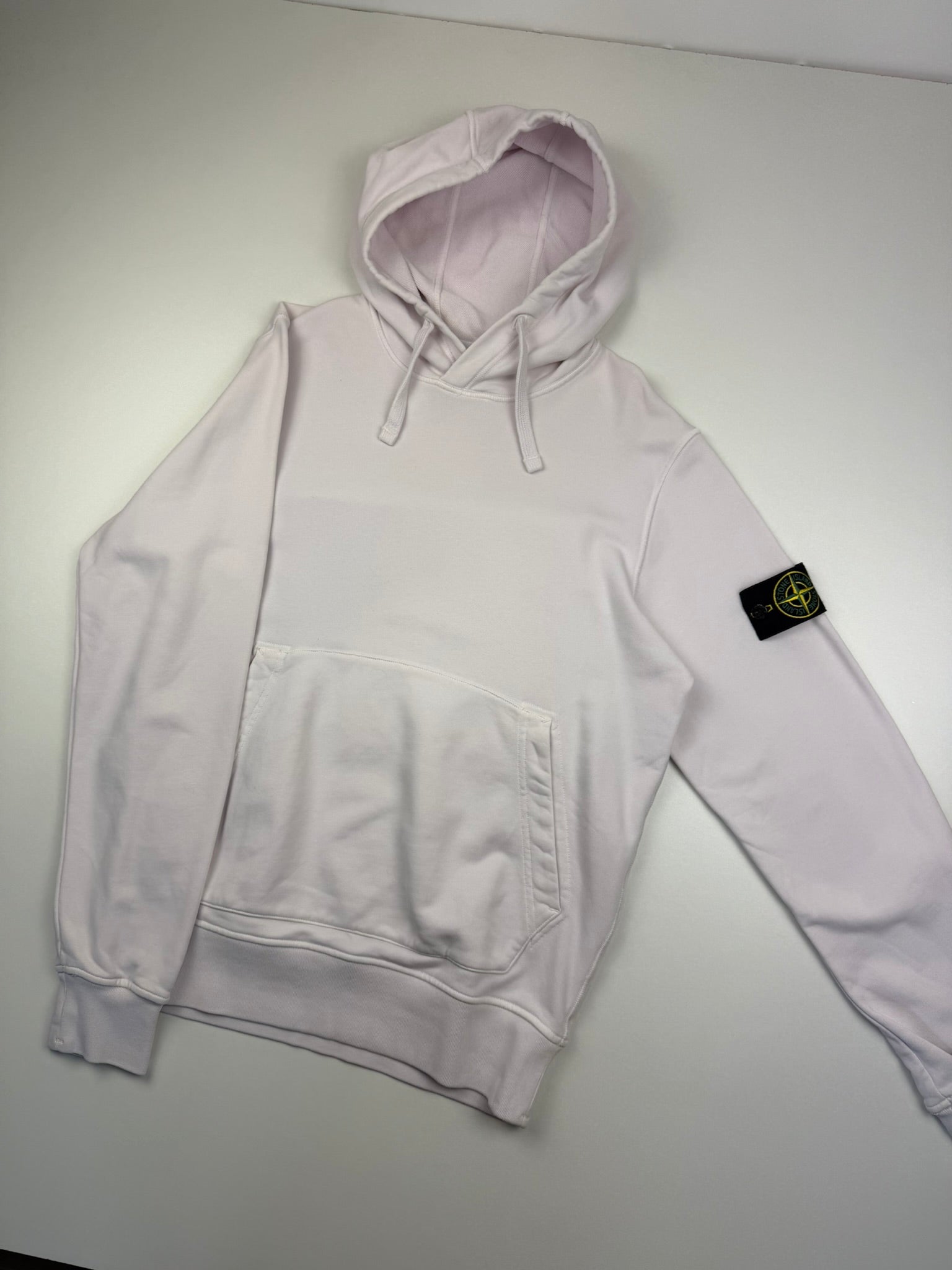 Pull à capuche Stone Island rose pâle – Taille S