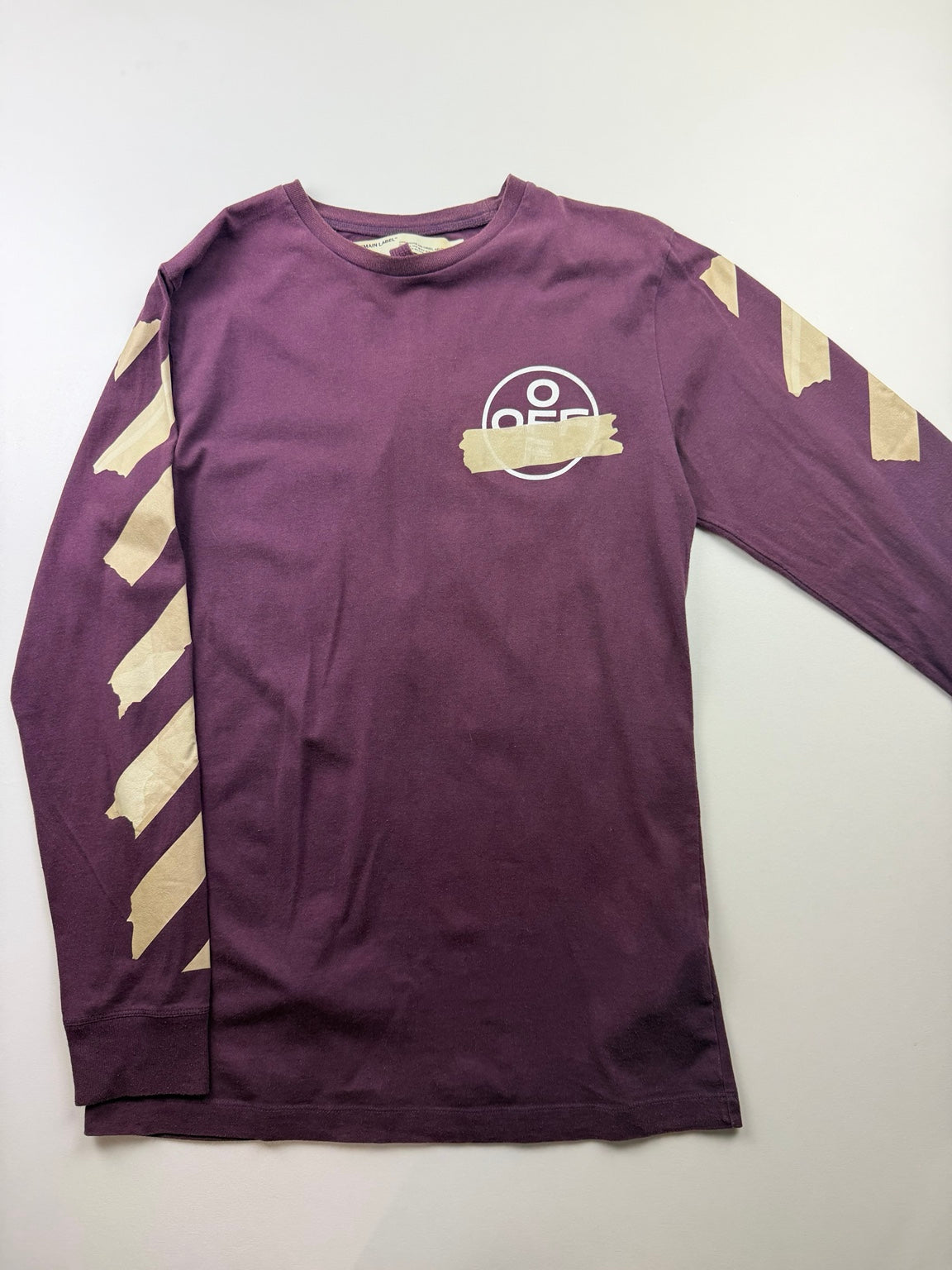 T-Shirt Manches Longues Off-White « Tape Arrows » – Taille M – Violet — photo 1