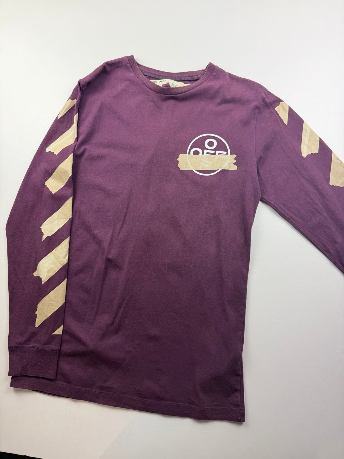 T-Shirt Manches Longues Off-White « Tape Arrows » – Taille M – Violet — photo 2