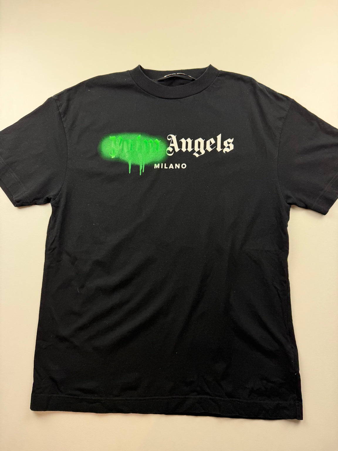 T-Shirt Palm Angels « Milano Spray » – Taille L – Noir – Photo 1
