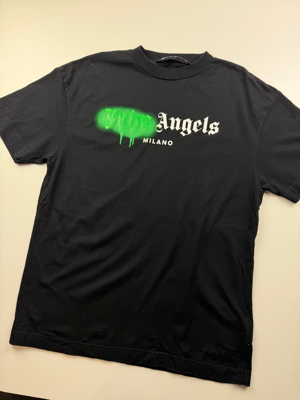 T-Shirt Palm Angels « Milano Spray » – Taille L – Noir – Photo 2