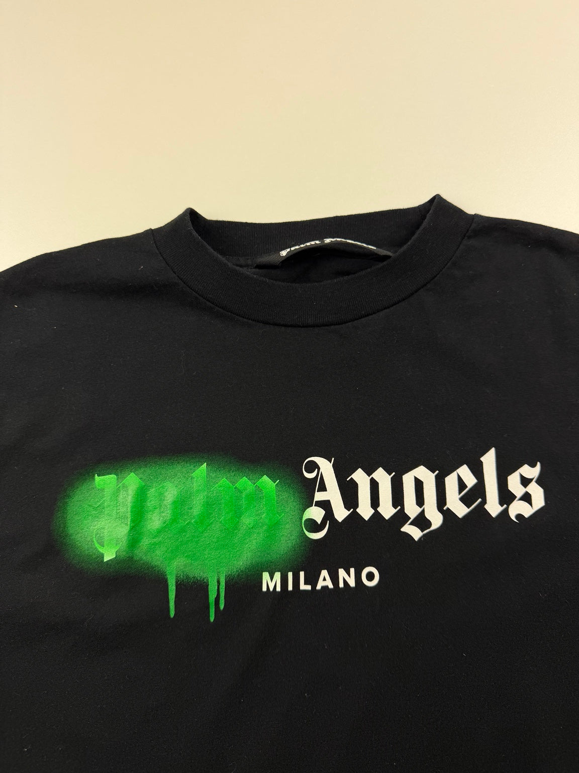 T-Shirt Palm Angels « Milano Spray » – Taille L – Noir – Photo 3