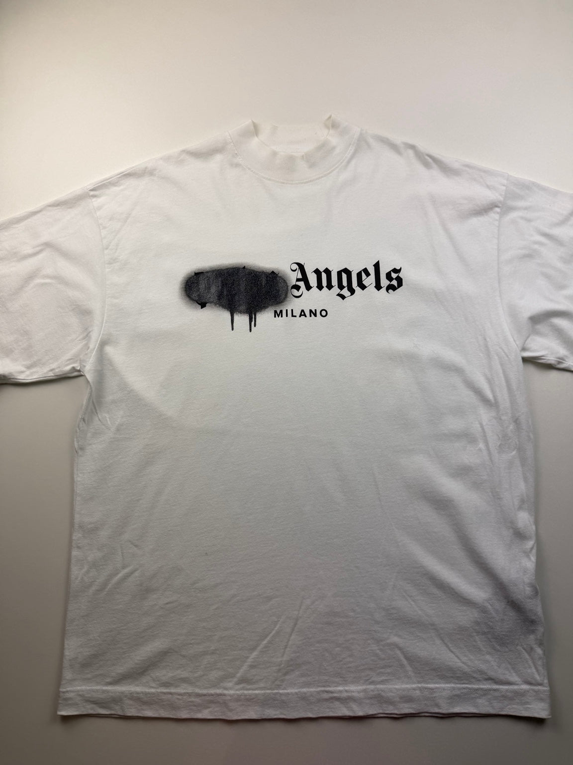 T-shirt Milano Spray Logo Palm Angels – Taille M – Blanc – photo 1