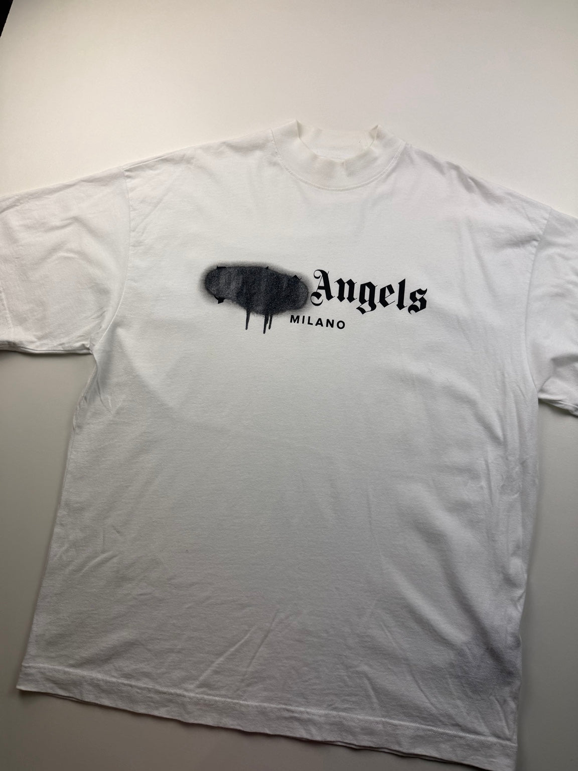T-shirt Milano Spray Logo Palm Angels – Taille M – Blanc – photo 2