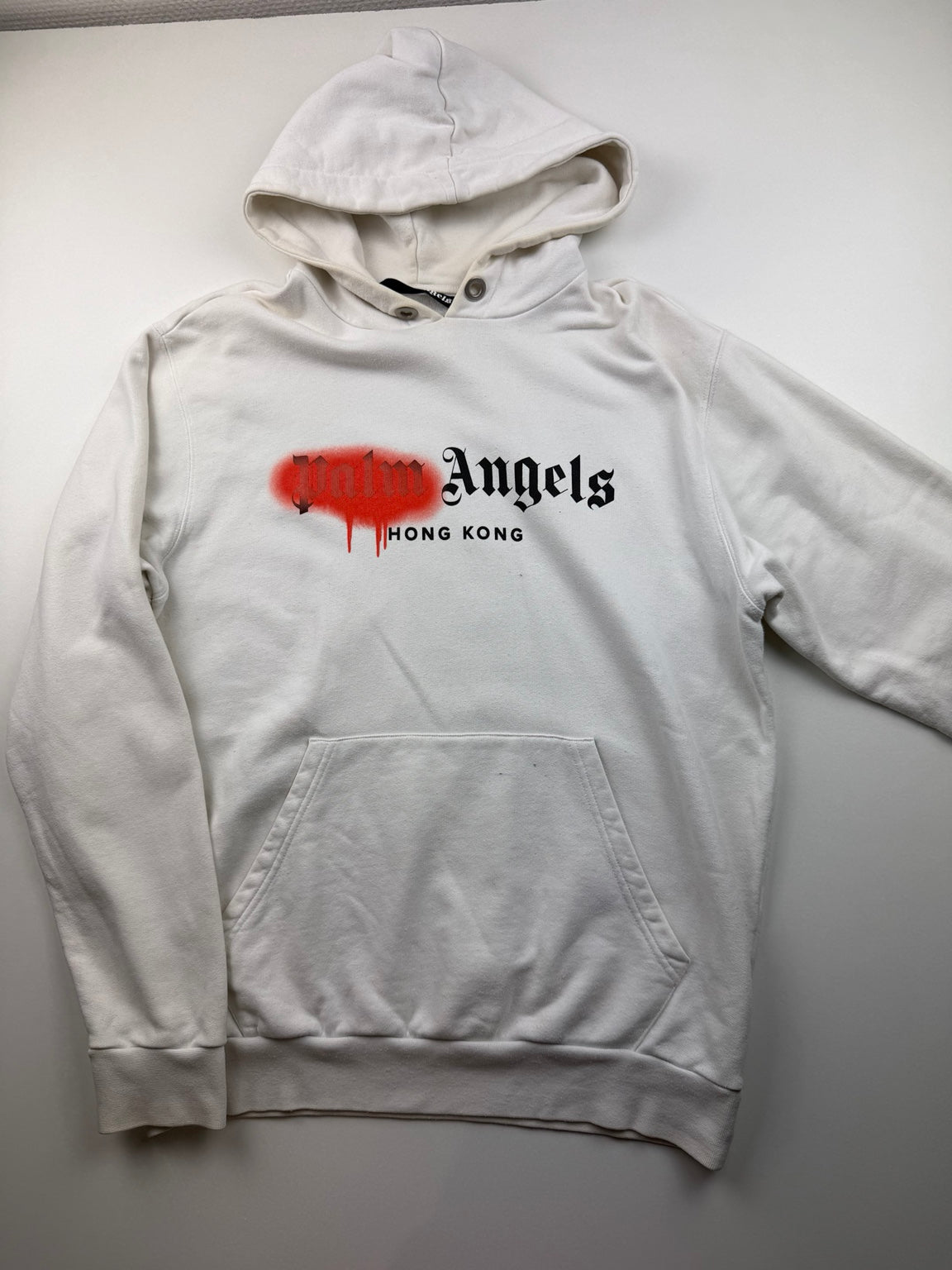Pull à capuche Hong Kong Spray Logo Palm Angels – Taille S – Blanc – photo 1