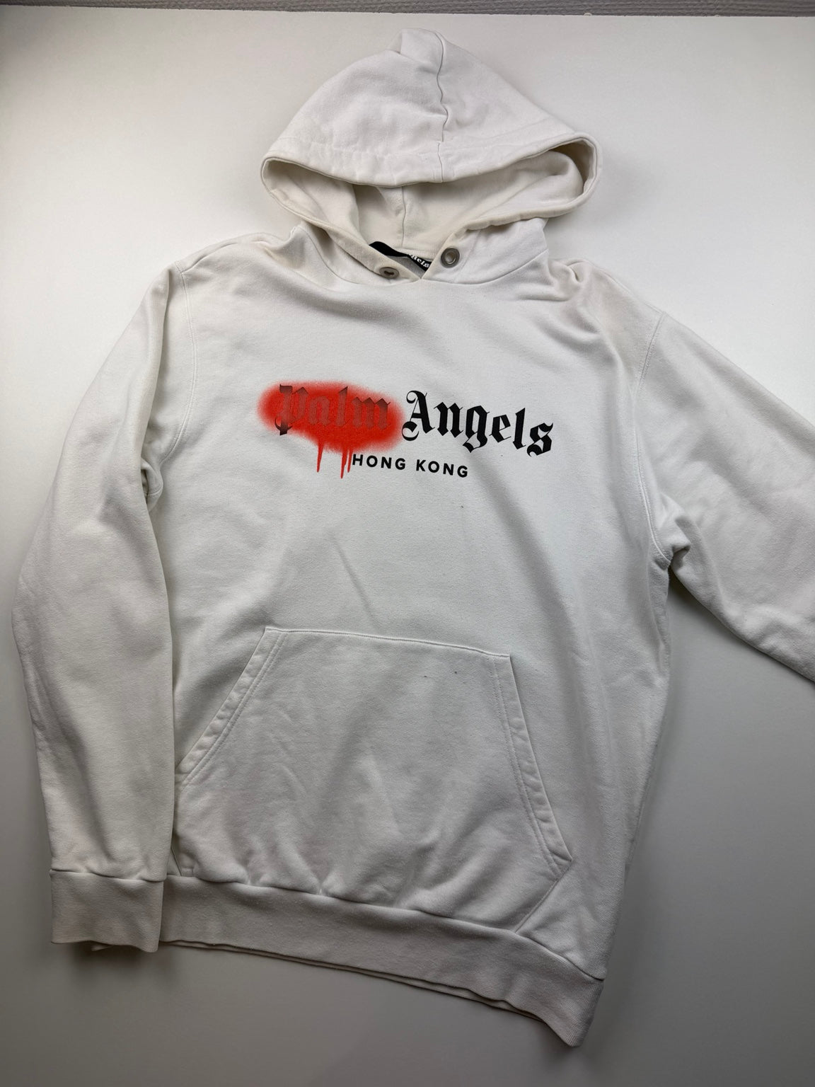 Pull à capuche Hong Kong Spray Logo Palm Angels – Taille S – Blanc – photo 2
