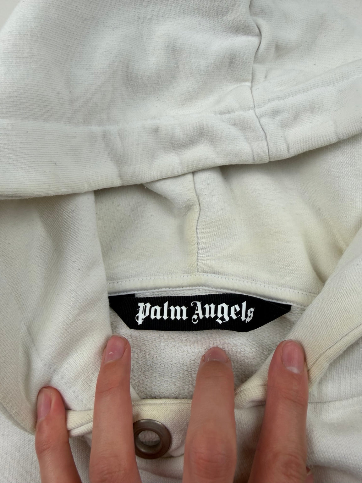 Pull à capuche Hong Kong Spray Logo Palm Angels – Taille S – Blanc – photo 3