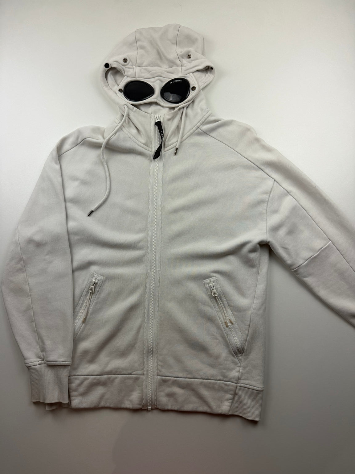 Pull zippé C.P. Company Diagonal Fleece Goggle – S – Gris clair – photo 1