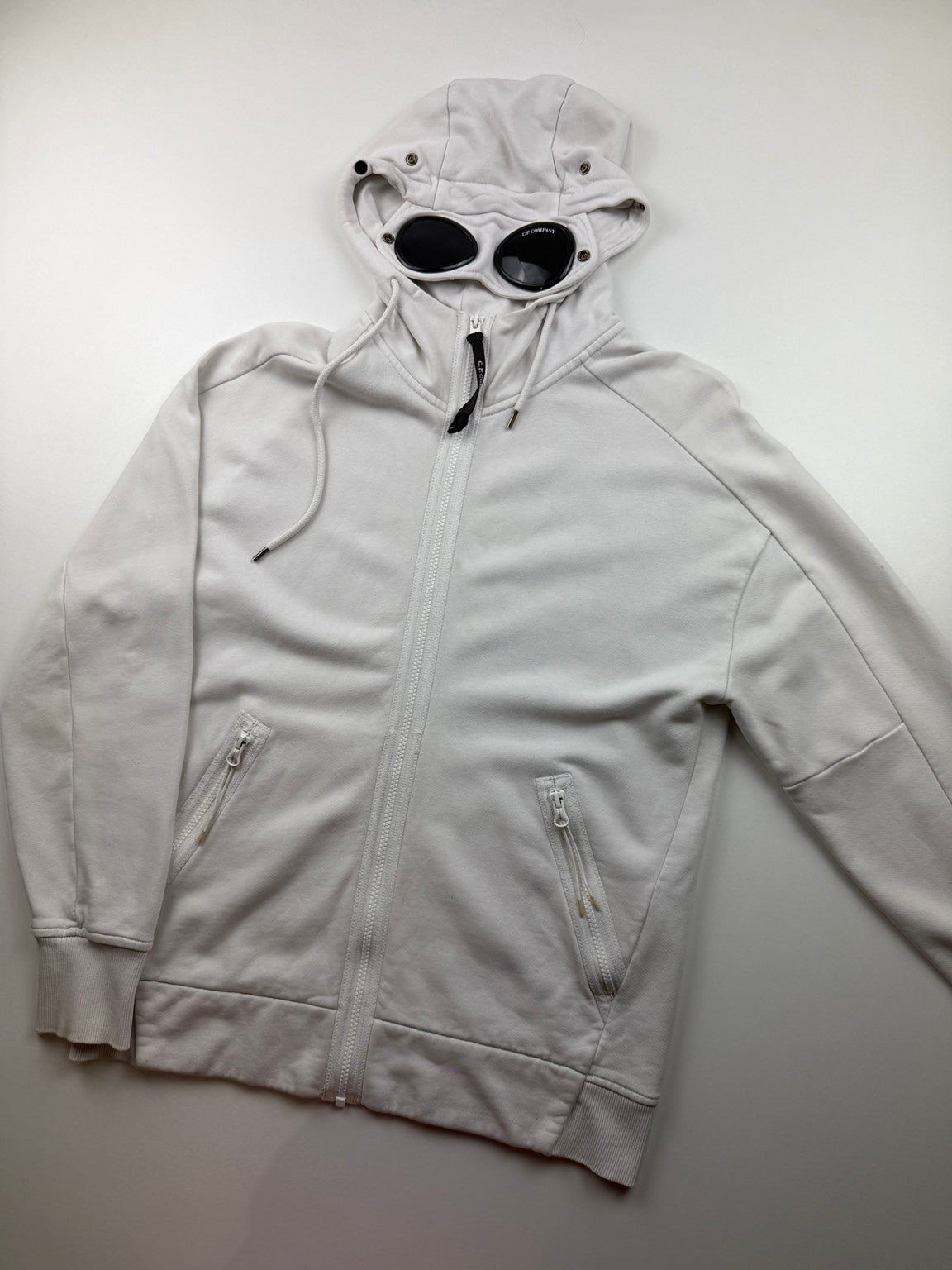 Pull zippé C.P. Company Diagonal Fleece Goggle – S – Gris clair – photo 2