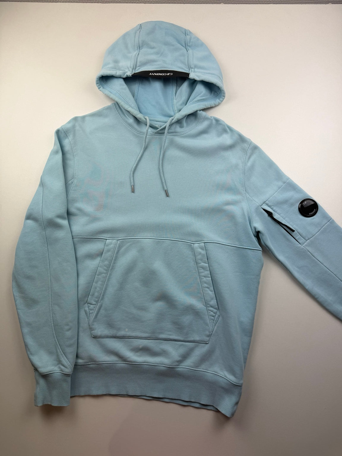 Pull à capuche C.P. Company Diagonal Fleece – M – Bleu ciel – photo 1