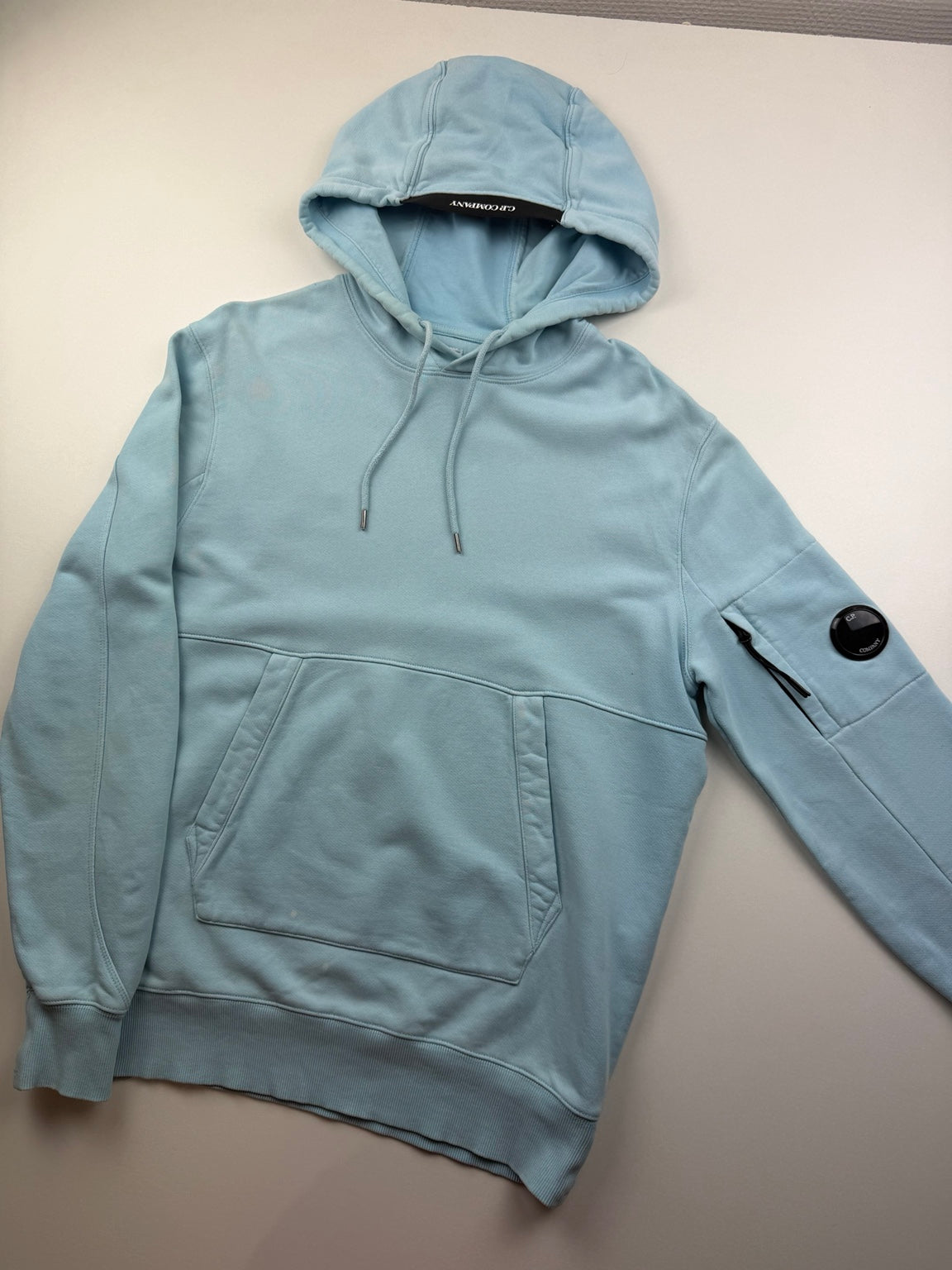 Pull à capuche C.P. Company Diagonal Fleece – M – Bleu ciel – photo 2