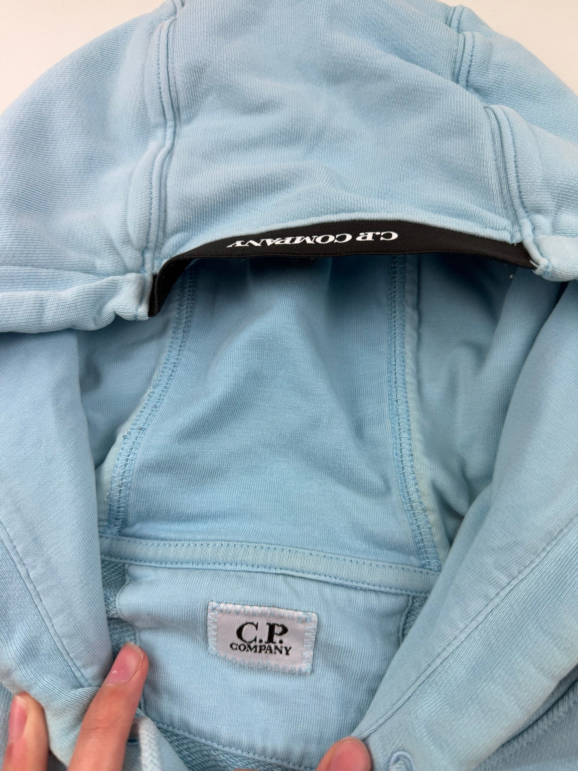 Pull à capuche C.P. Company Diagonal Fleece – M – Bleu ciel – photo 4
