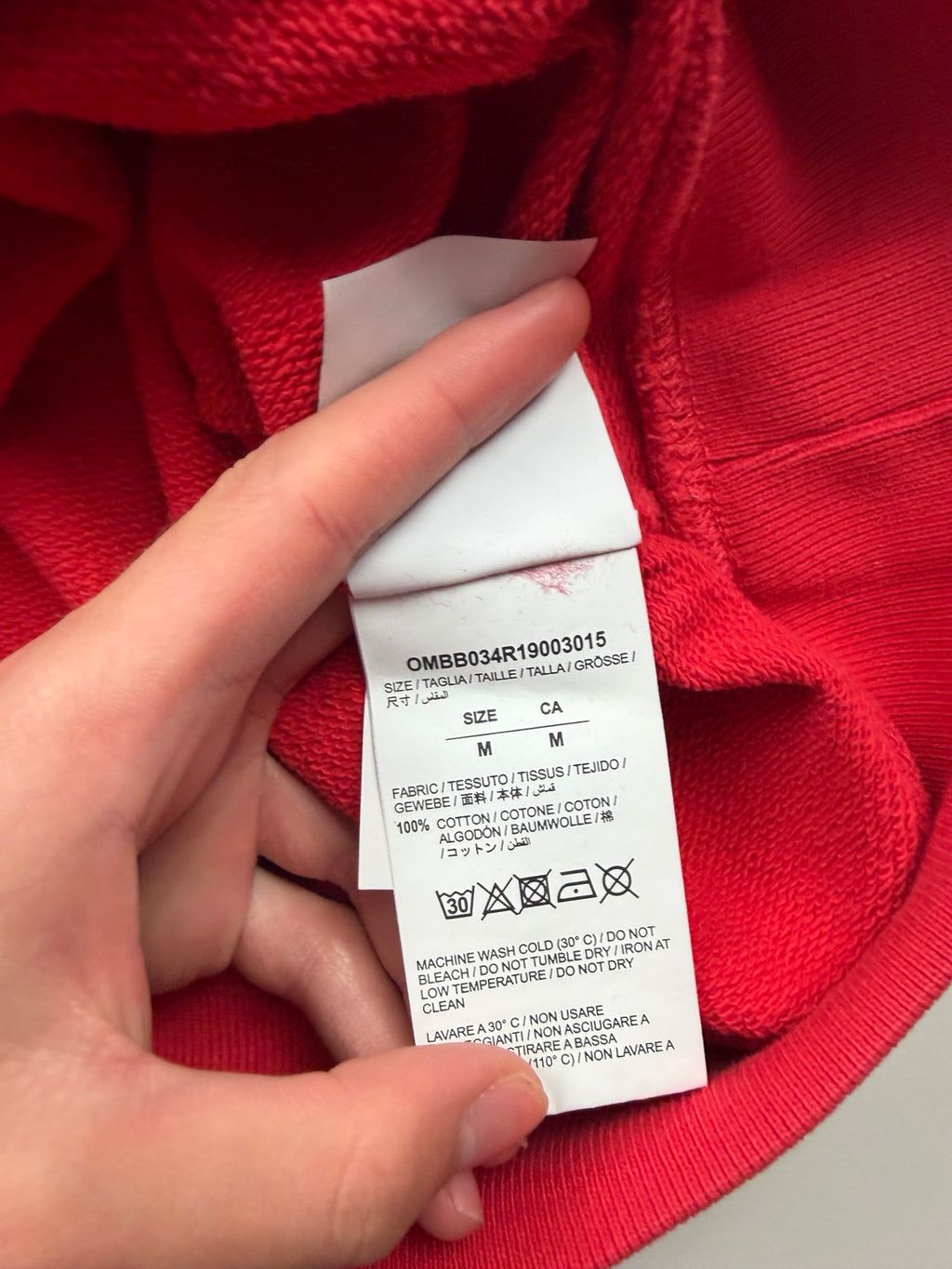 Pull à capuche Off-White Diag Stencil – M – Rouge – photo 3