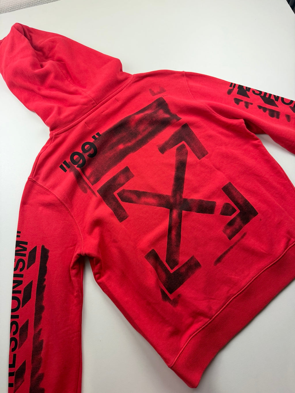 Pull à capuche Off-White Diag Stencil – M – Rouge – photo 4