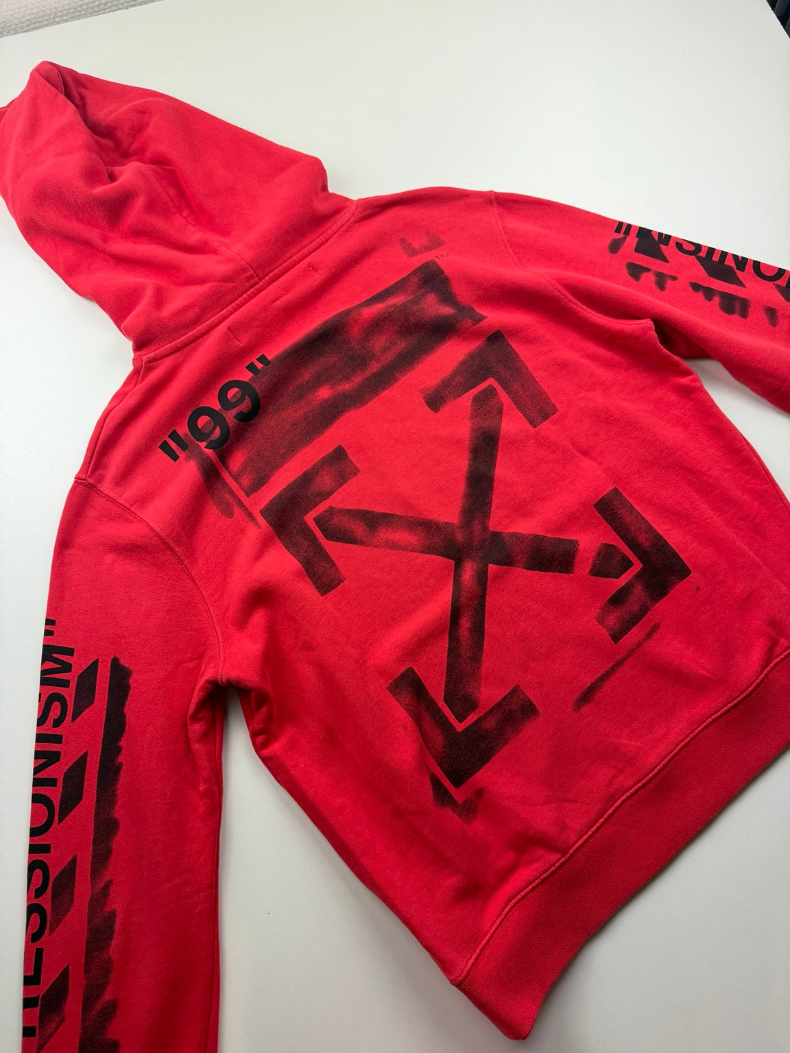 Pull à capuche Off-White Diag Stencil – M – Rouge – photo 4