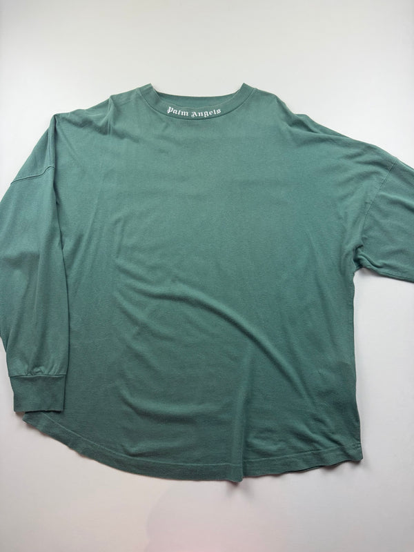 T-shirt manches longues Palm Angels Classic Logo – L – Vert – photo 1