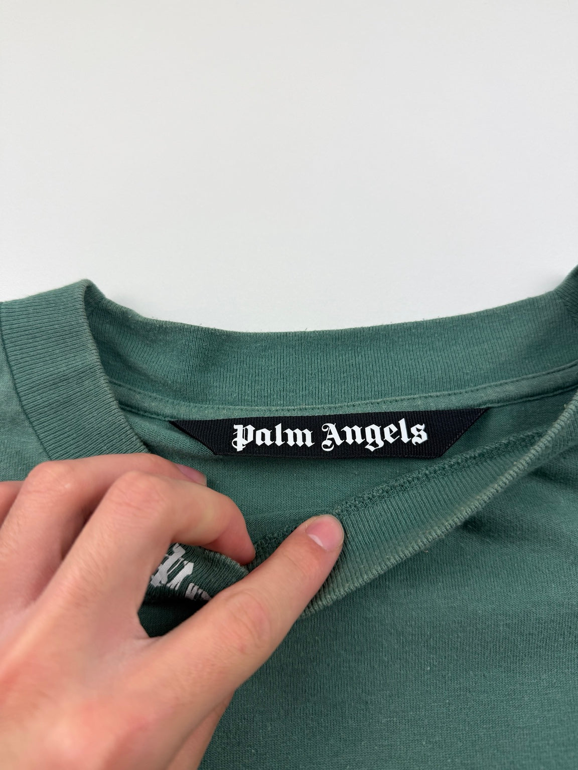 T-shirt manches longues Palm Angels Classic Logo – L – Vert – photo 3