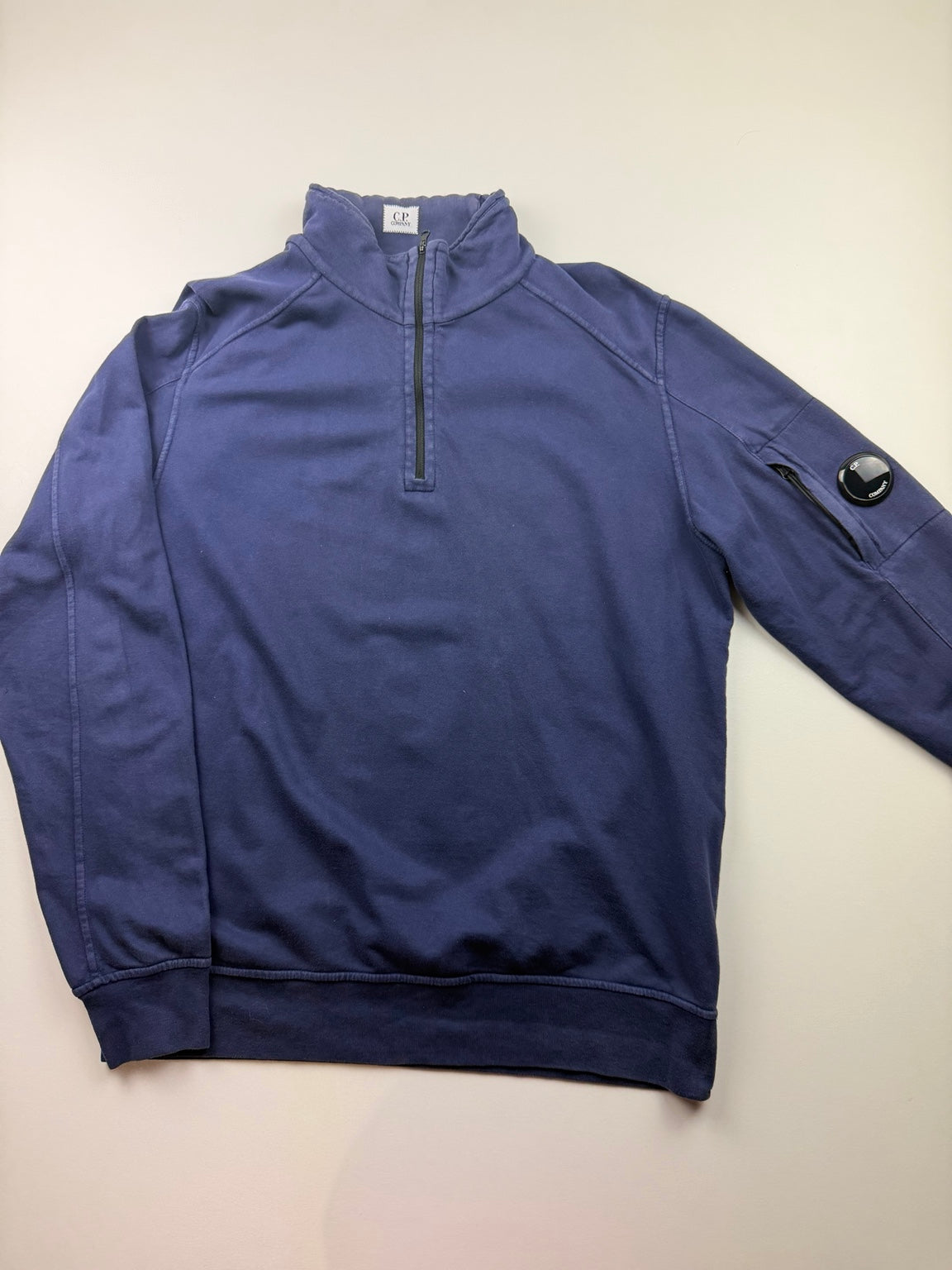 Pull demi-zip C.P. Company Diagonal Fleece – L – Bleu – photo 1