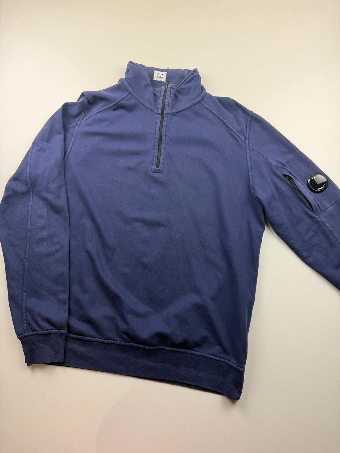 Pull demi-zip C.P. Company Diagonal Fleece – L – Bleu – photo 2