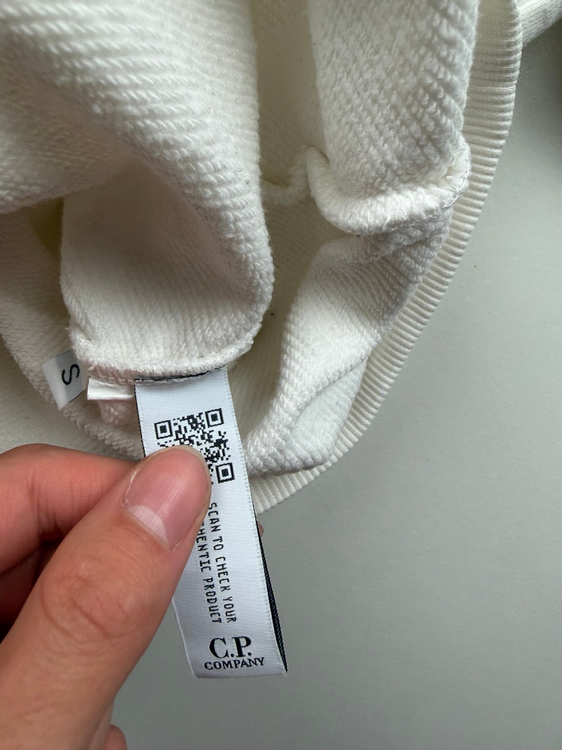 Pull à capuche C.P. Company Diagonal Fleece – S – Blanc – photo 5