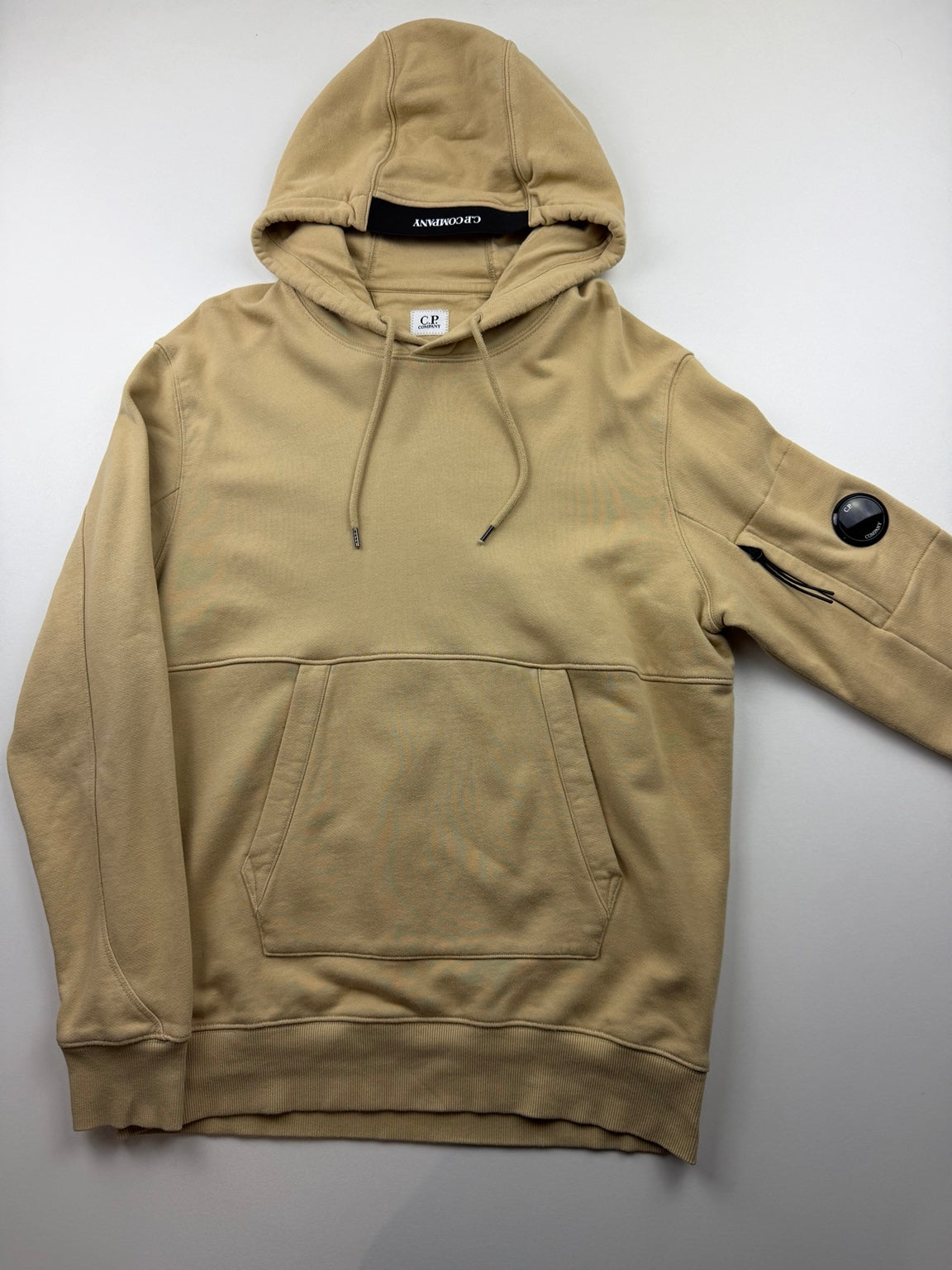 Pull à capuche C.P. Company Lens – Taille L – Beige kaki