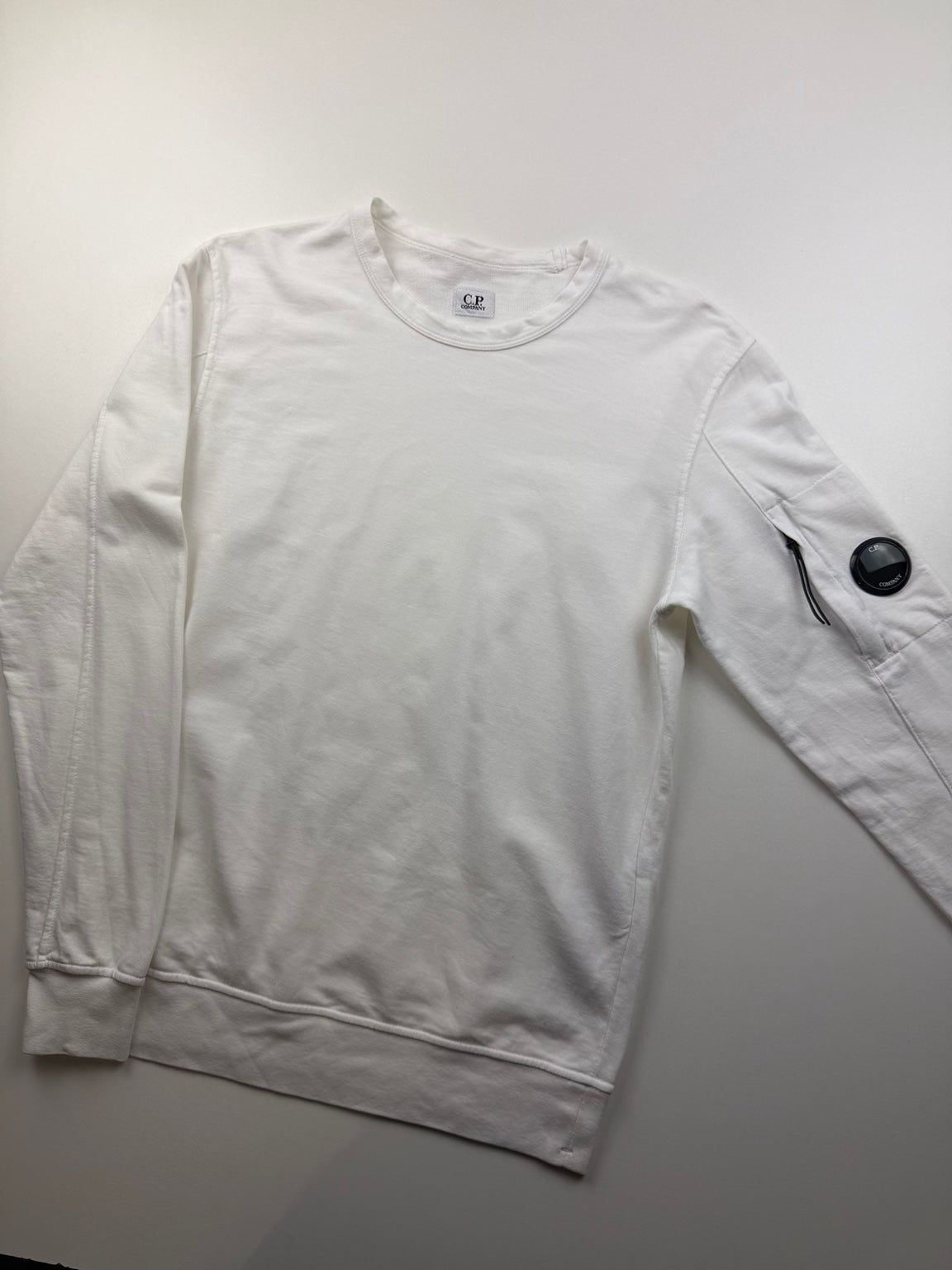 Pull à col rond C.P. Company Lens – Taille S – Blanc
