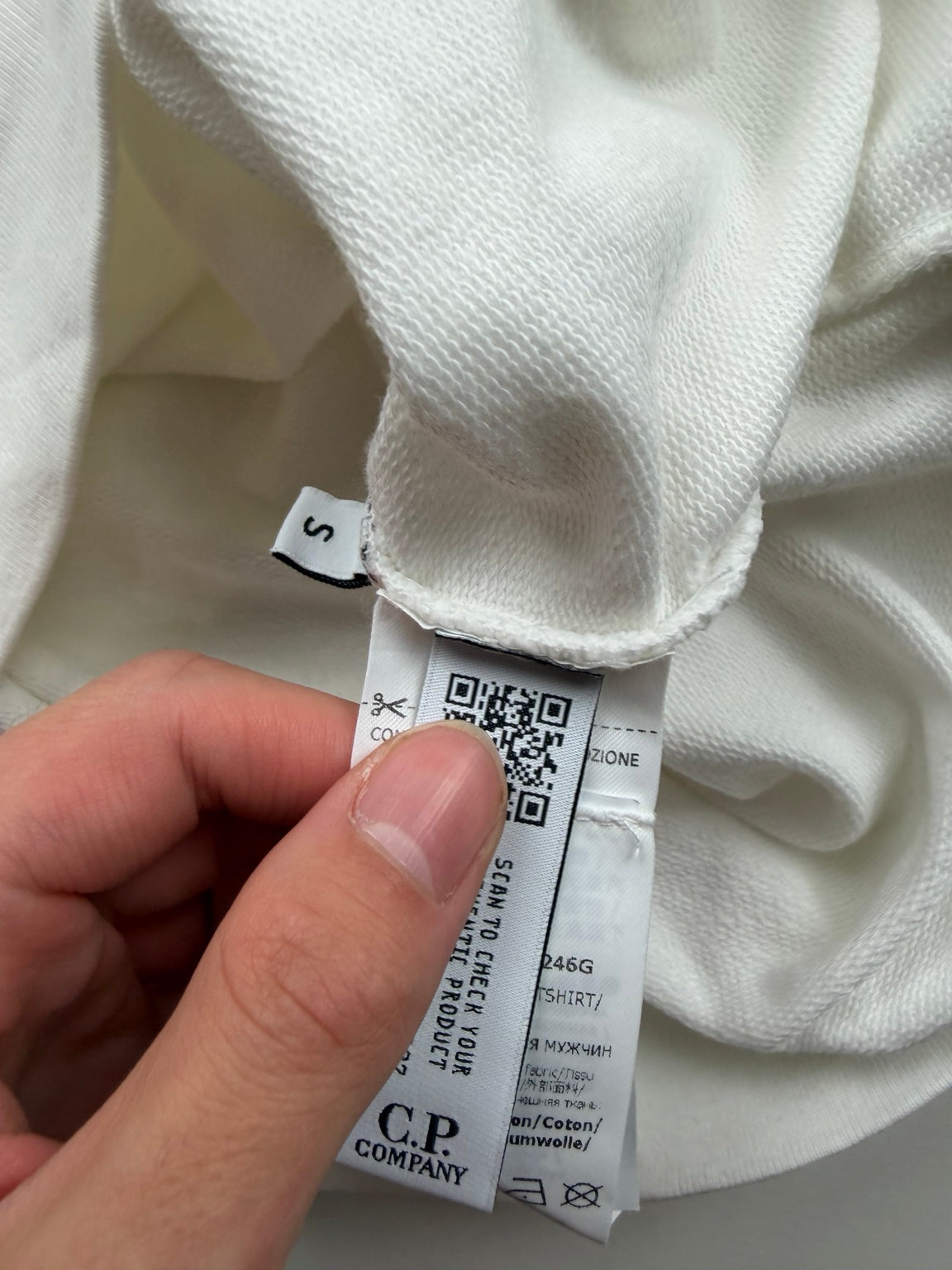 Pull à col rond C.P. Company Lens – Taille S – Blanc