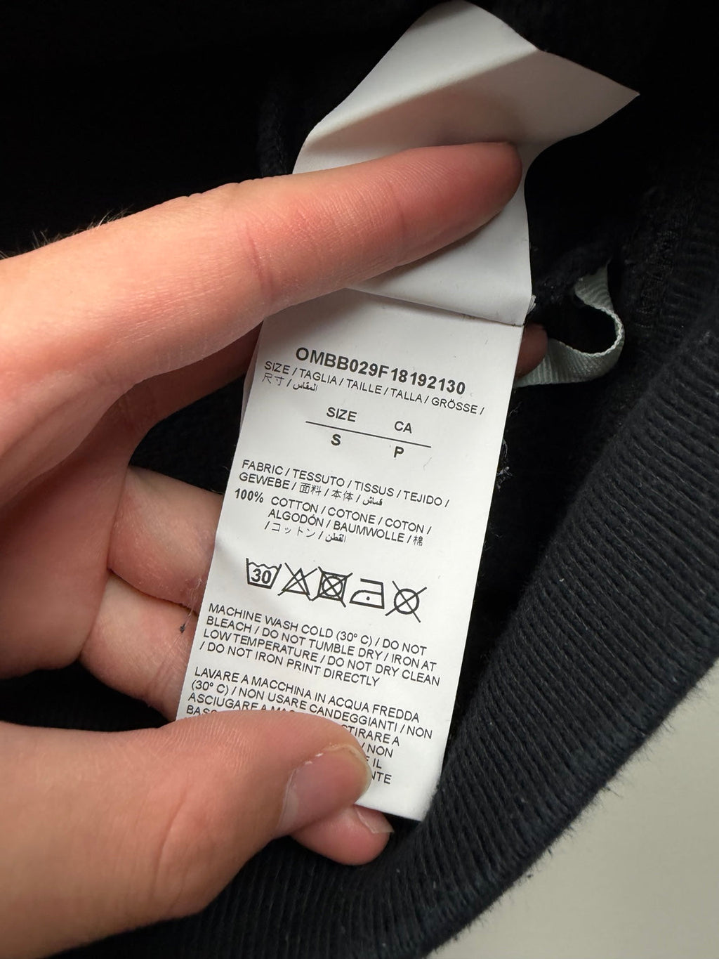 Pull à capuche Off-White Blue Arrows – Taille S – Noir