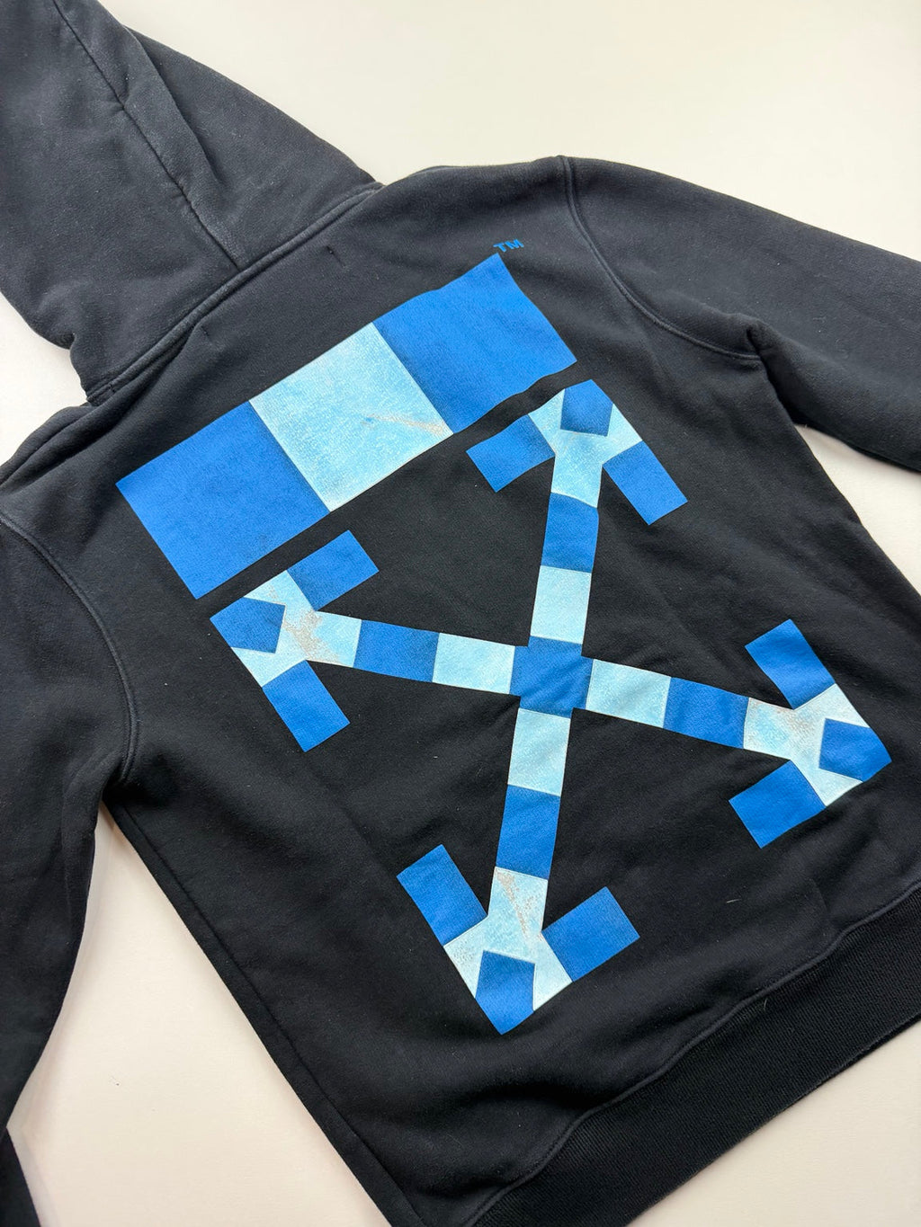 Pull à capuche Off-White Blue Arrows – Taille S – Noir